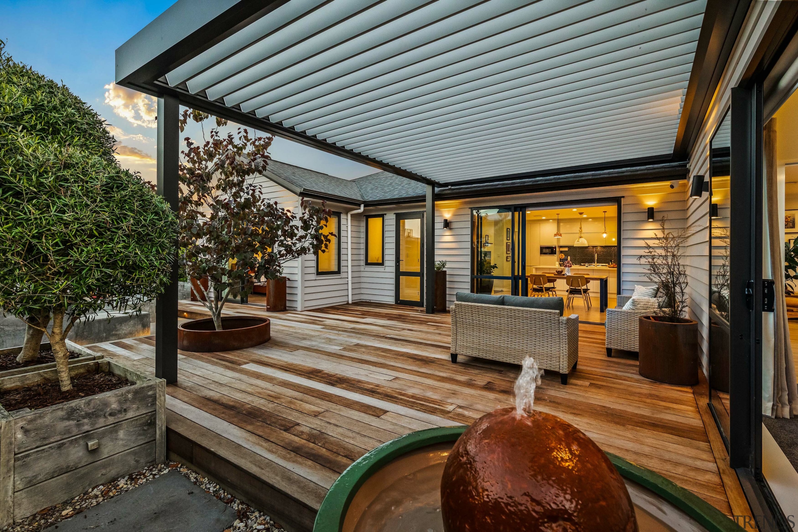 The Manoan water feature introduces gentle sound and 