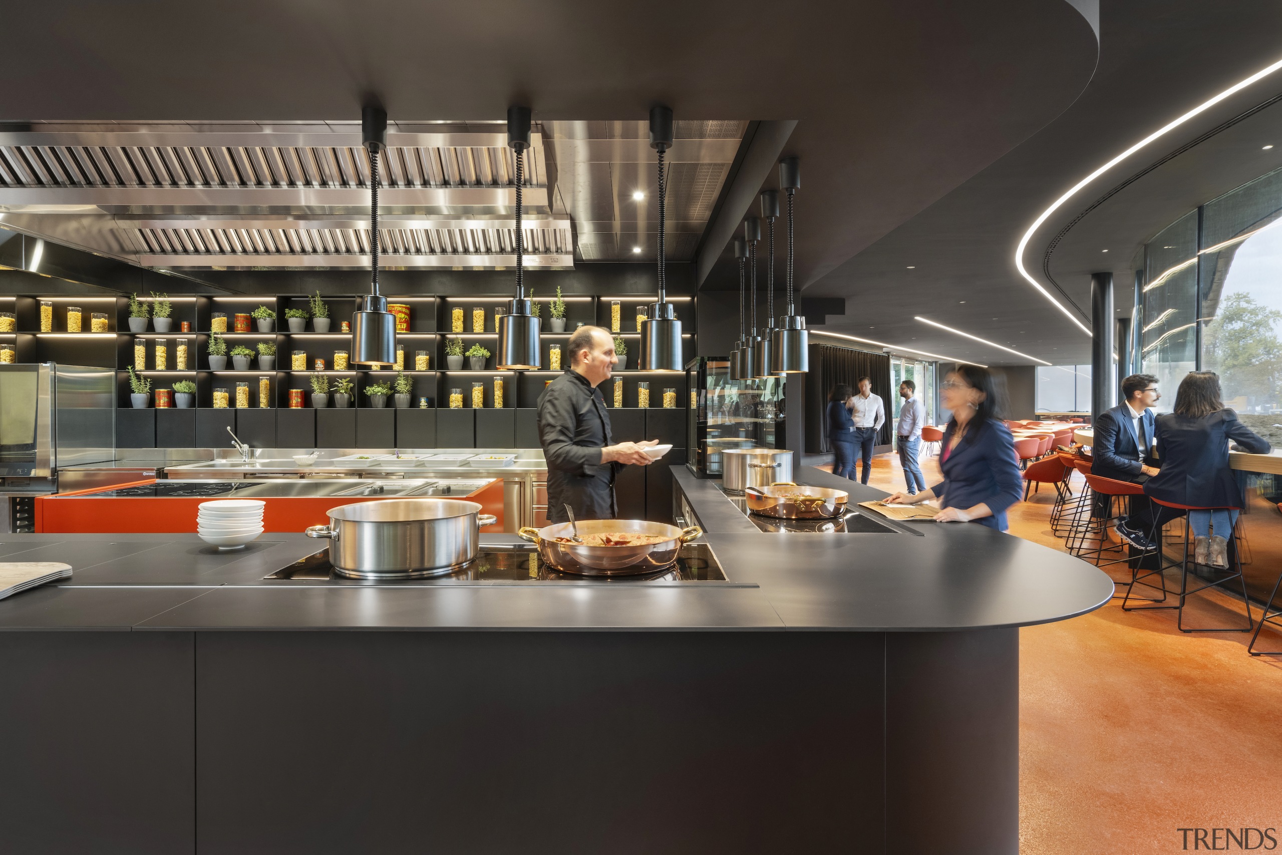 The open kitchen – operated by Michelin star 