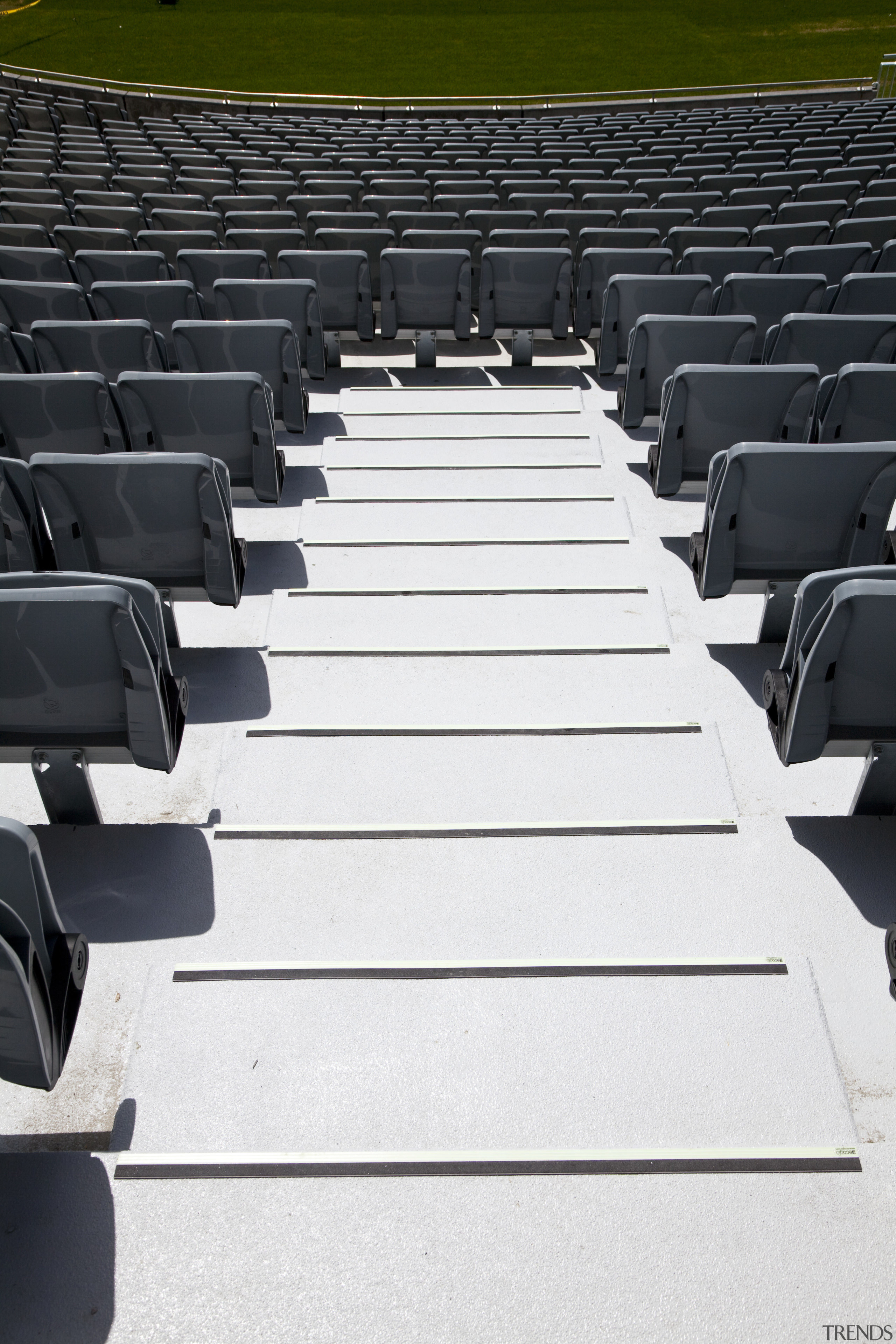 View of the newly upgraded Eden Park which auditorium, furniture, line, product design, structure, white, black