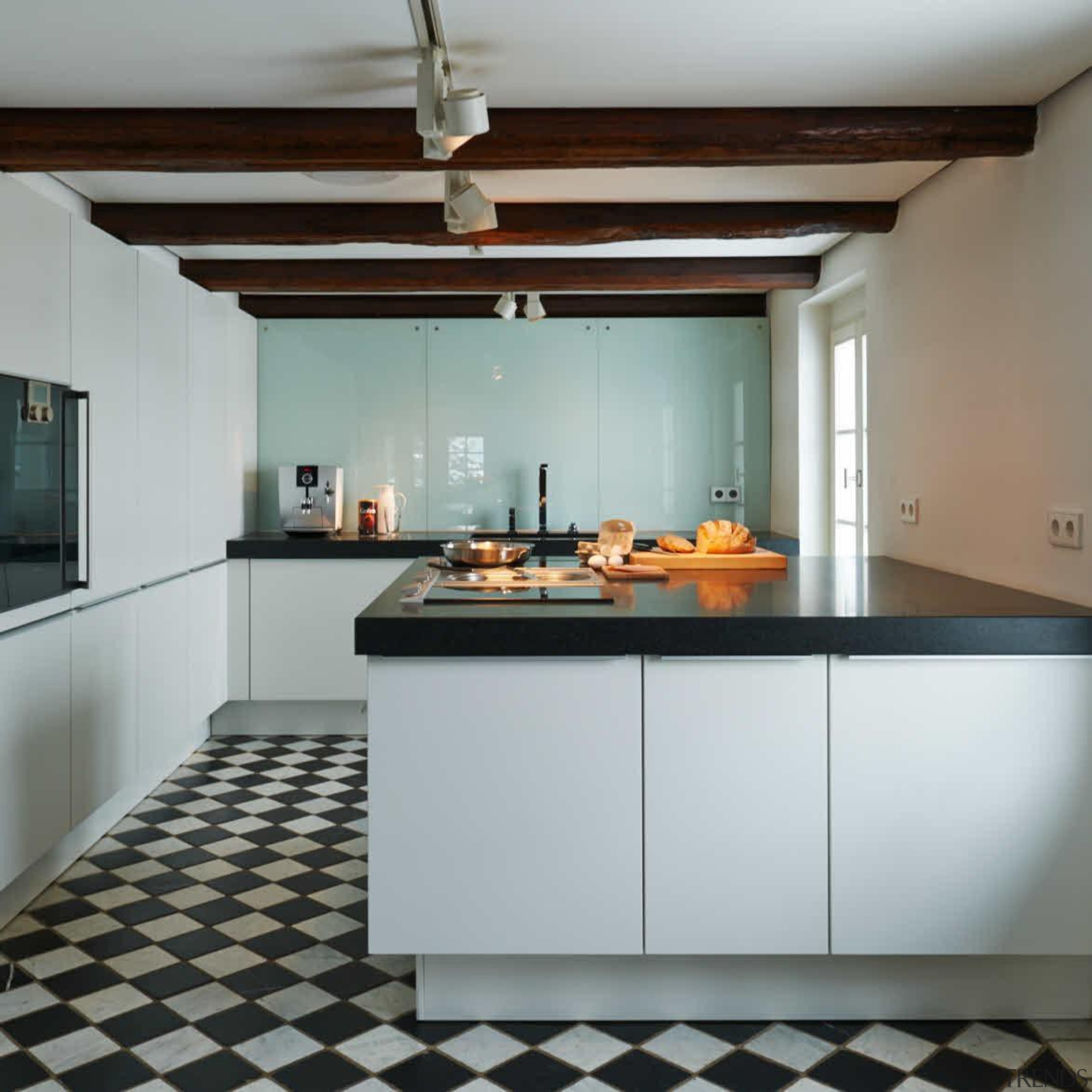 Black and White Kitchen IdeasFor more information, please cabinetry, ceiling, countertop, cuisine classique, floor, flooring, interior design, kitchen, real estate, gray