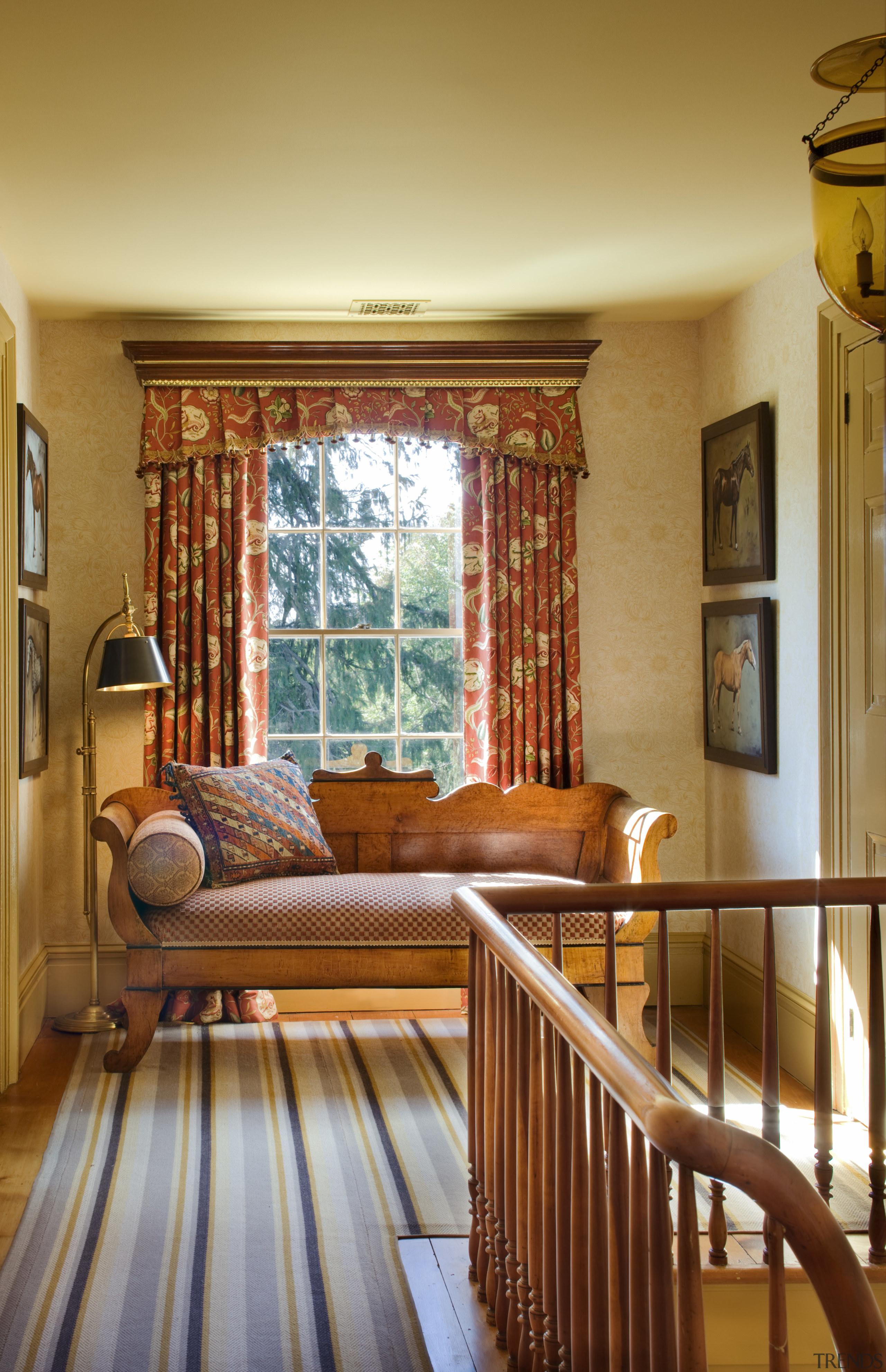 View of grand house with 18th and 19th bedroom, ceiling, floor, flooring, furniture, hardwood, home, house, interior design, living room, real estate, room, table, textile, wall, window, window covering, window treatment, wood, brown, orange