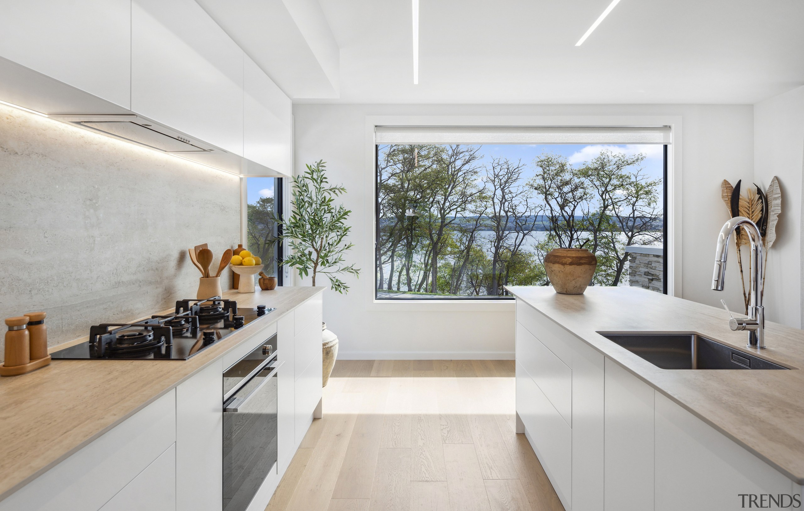 White and light-toned woods matched with high ceilings 