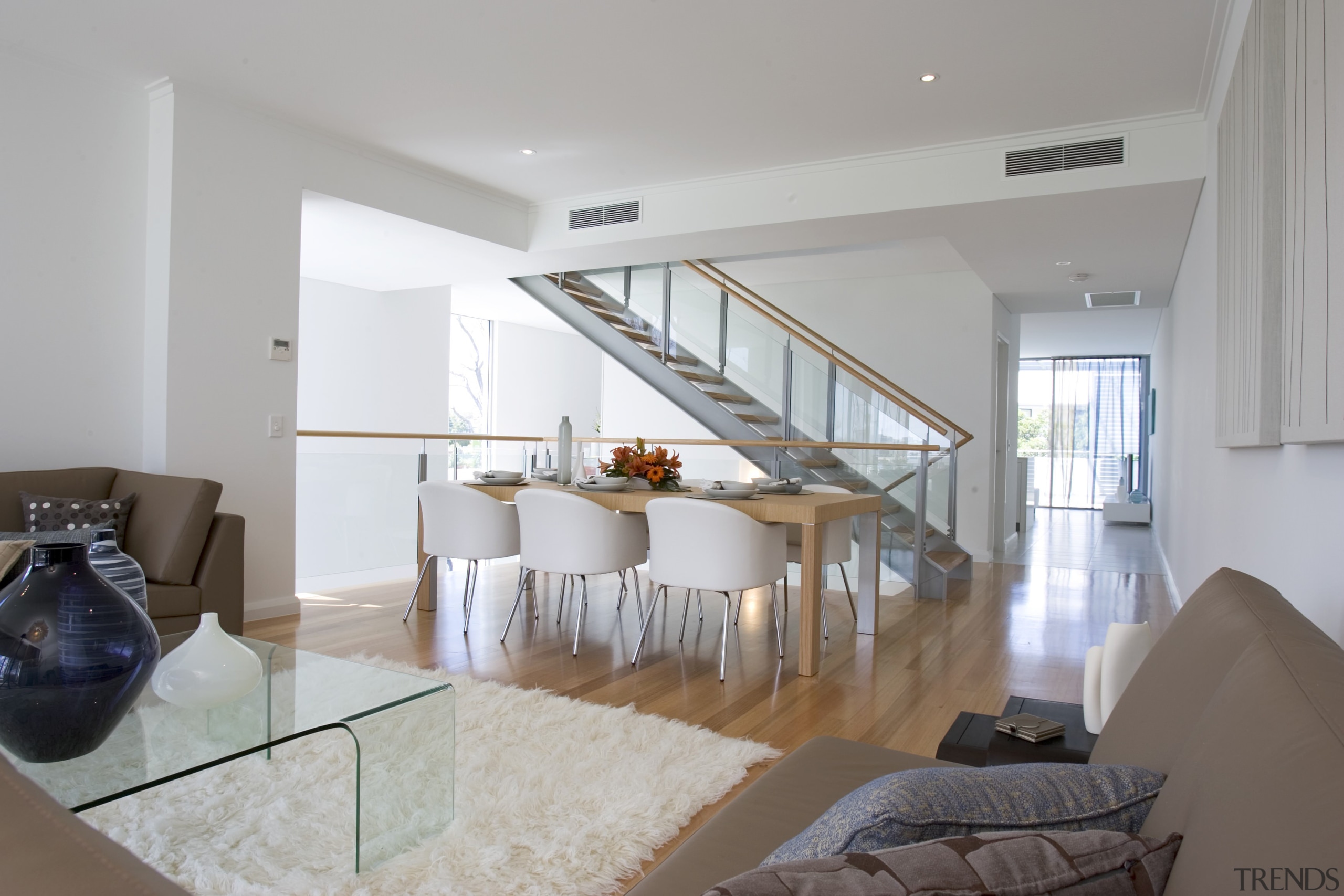 The contemporary nature of The Peninsula aprtment interiors apartment, architecture, floor, home, house, interior design, living room, loft, property, real estate, gray