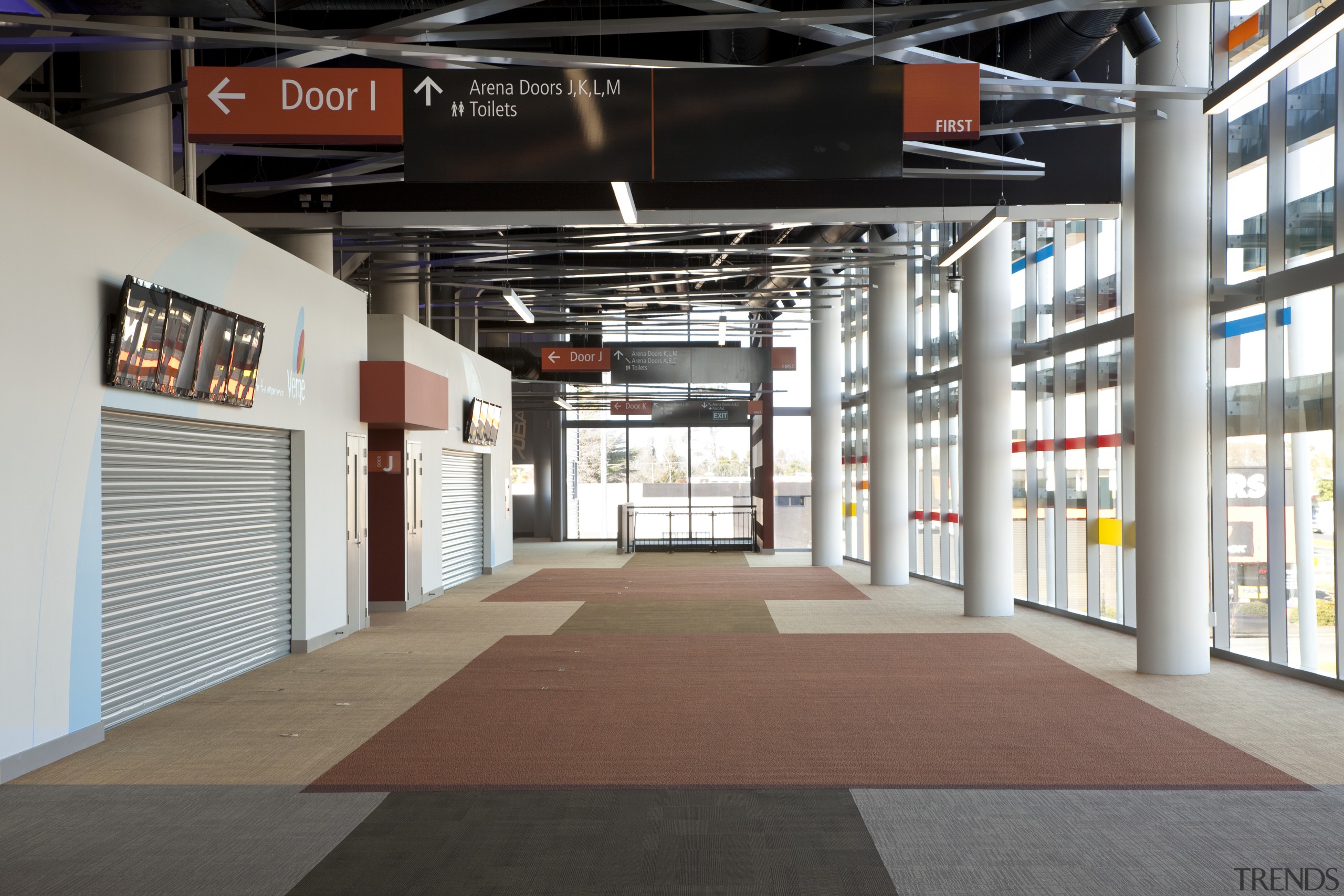 View of the interior at Claudlands Arena Hamilton, white, black