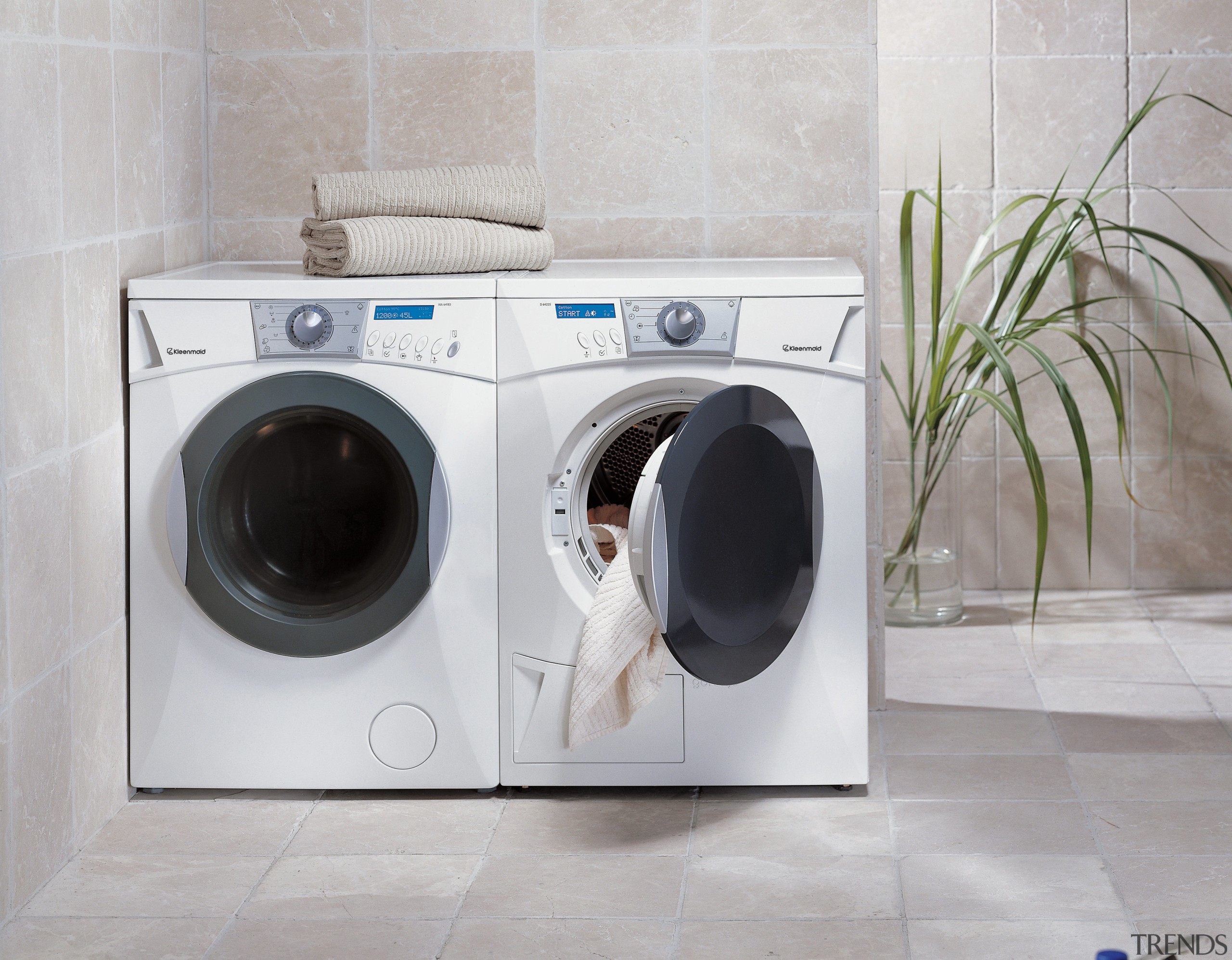 Kleenmaid's broad range of appliances caters to the clothes dryer, home appliance, laundry, laundry room, major appliance, product, product design, washing machine, gray