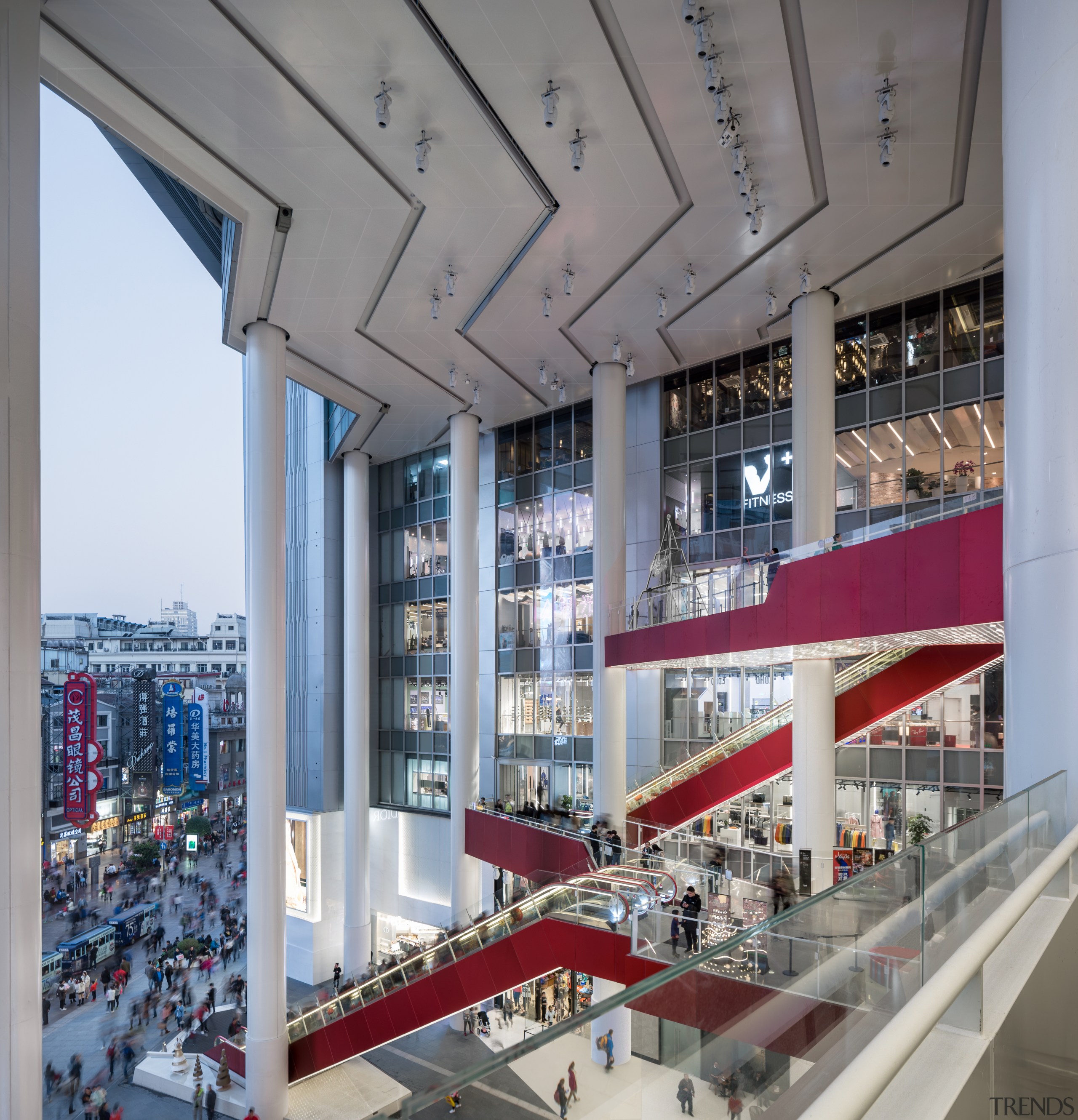 View from the fourth floor balcony of Shimao architecture, building, ceiling, commercial building, daylighting, interior design, mixed-use, real estate, window, gray