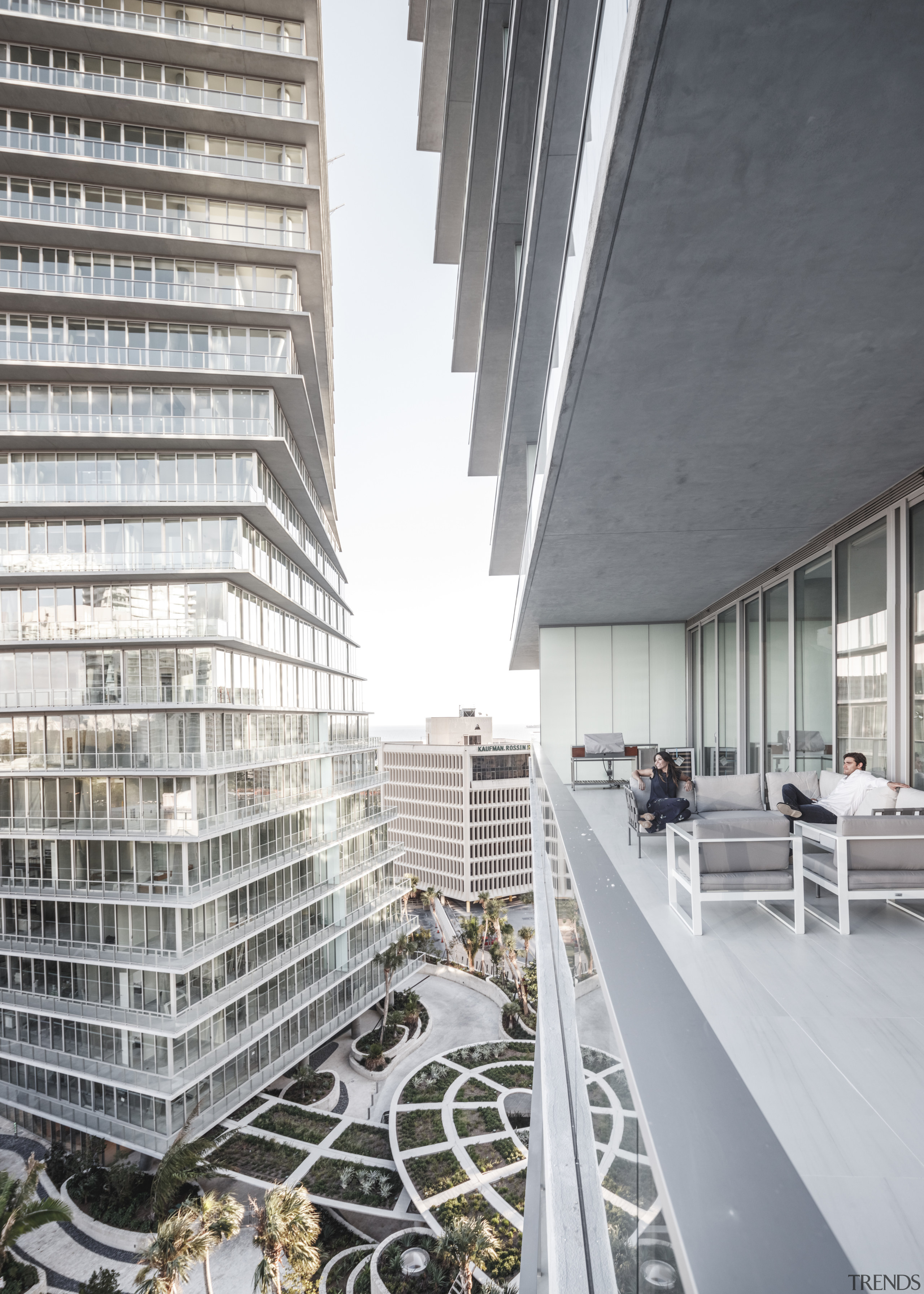 The twisting nature of the towers at Grove apartment, architecture, building, condominium, corporate headquarters, daylighting, facade, headquarters, mixed use, skyscraper, white, gray