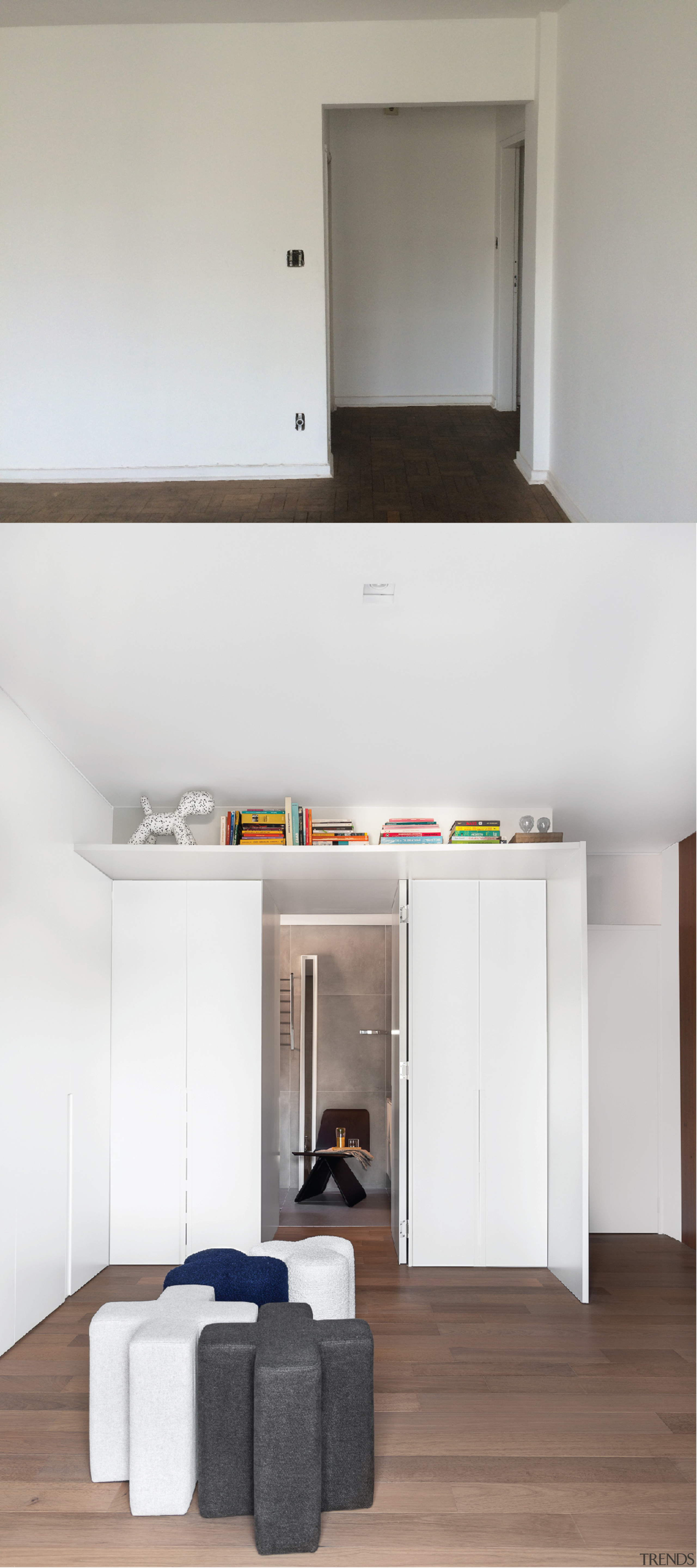 Secret door in wardrobe replaces the more conventional 
