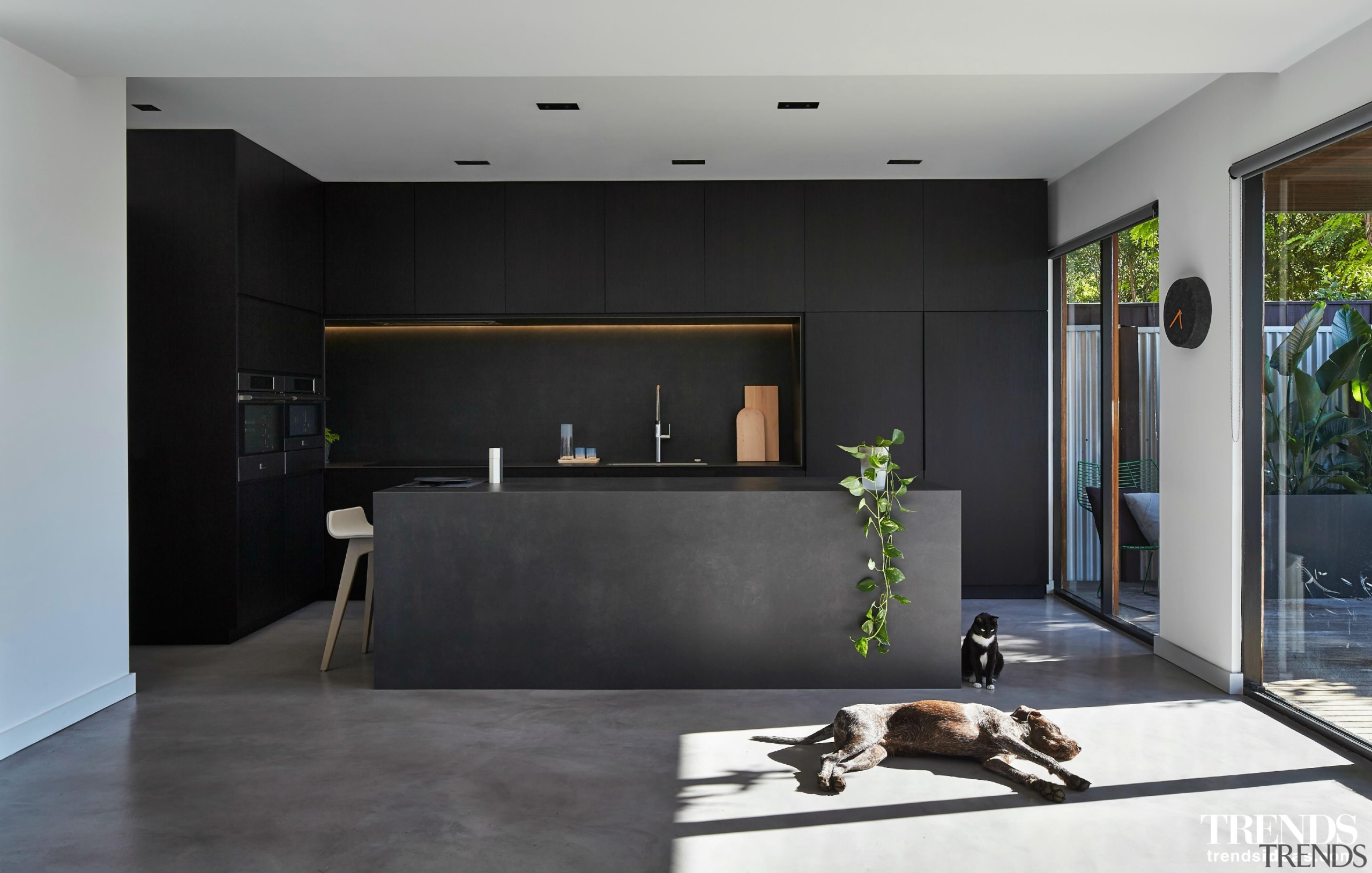 DKO Architecture – 2015 TIDA Australia Kitchens – architecture, floor, interior design, living room, lobby, wall, black, gray