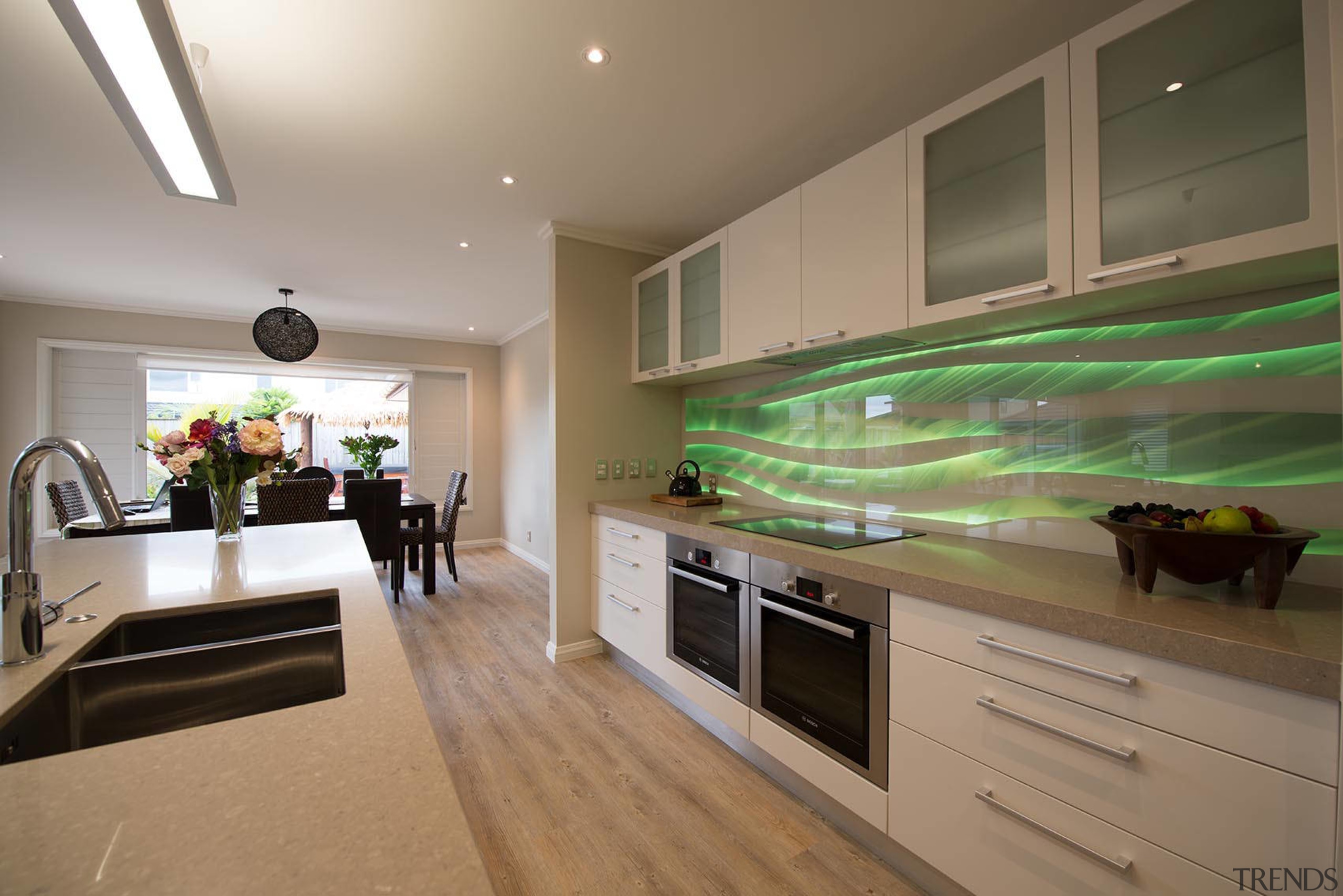 The subtle tones in this kitchen are the ceiling, countertop, interior design, kitchen, room, brown, gray