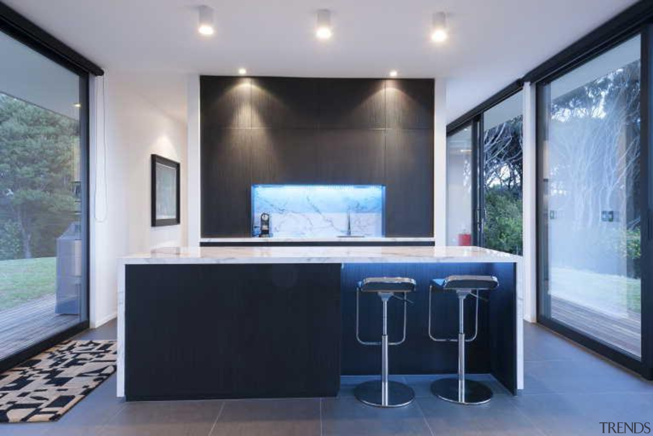 Kitchen design by Yellowfox - Kitchen - architecture architecture, glass, house, interior design, property, real estate, wall, window, gray, black