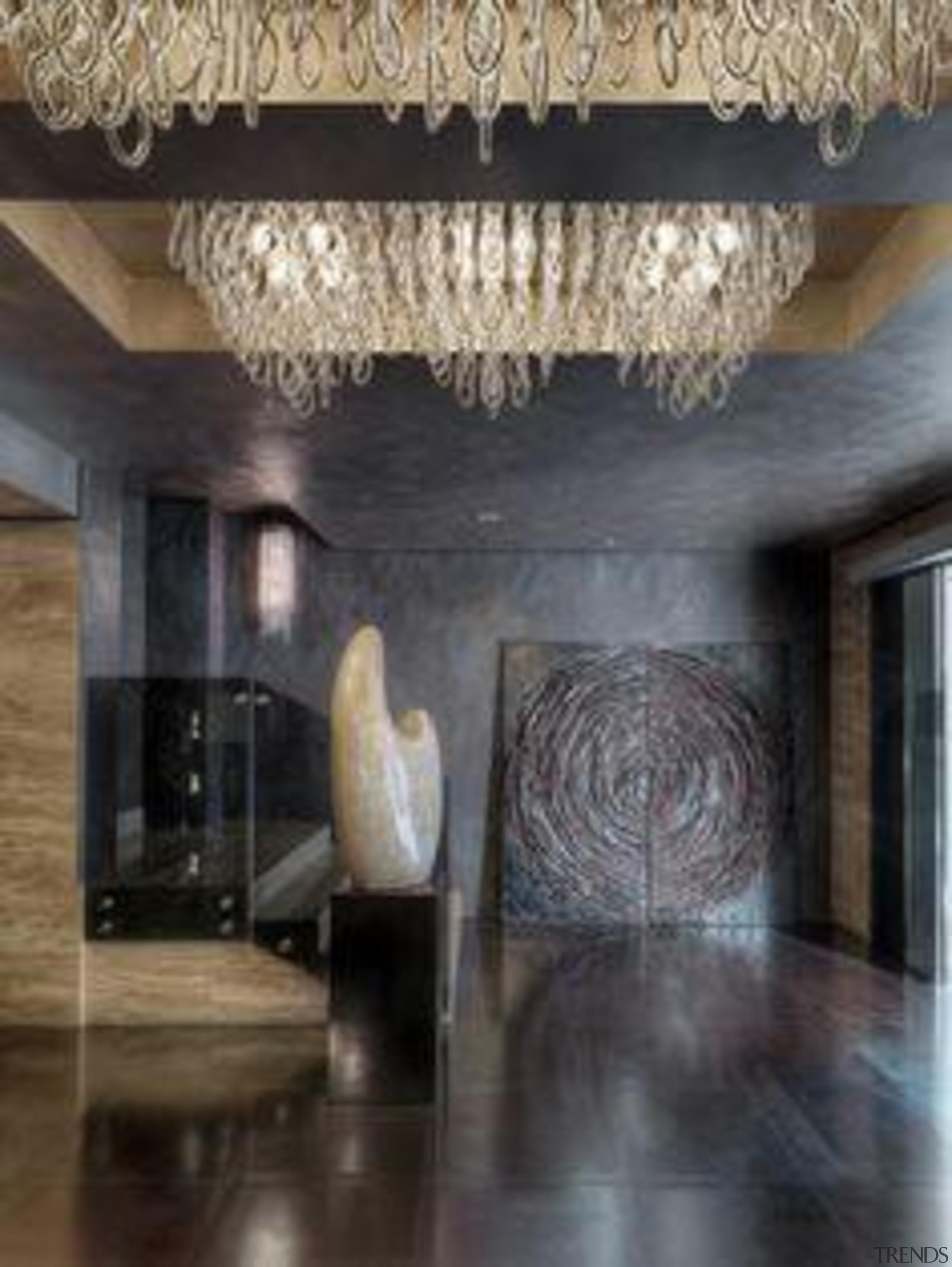 Oxide Collection by Laminam by Crossville - Oxide ceiling, floor, flooring, interior design, light fixture, lighting, lobby, wall, black, gray