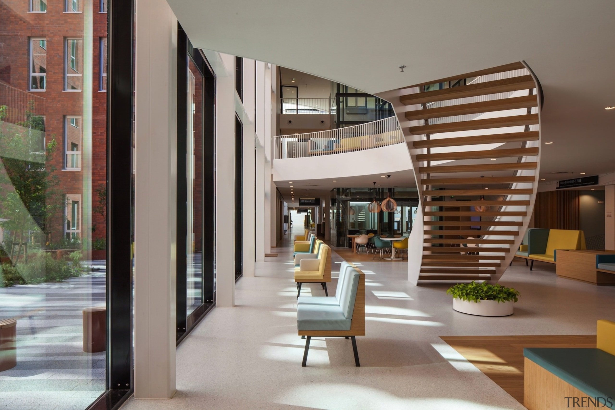 Zaans Medical Centre – Mecanoo - Zaans Medical architecture, condominium, interior design, lobby, real estate, gray