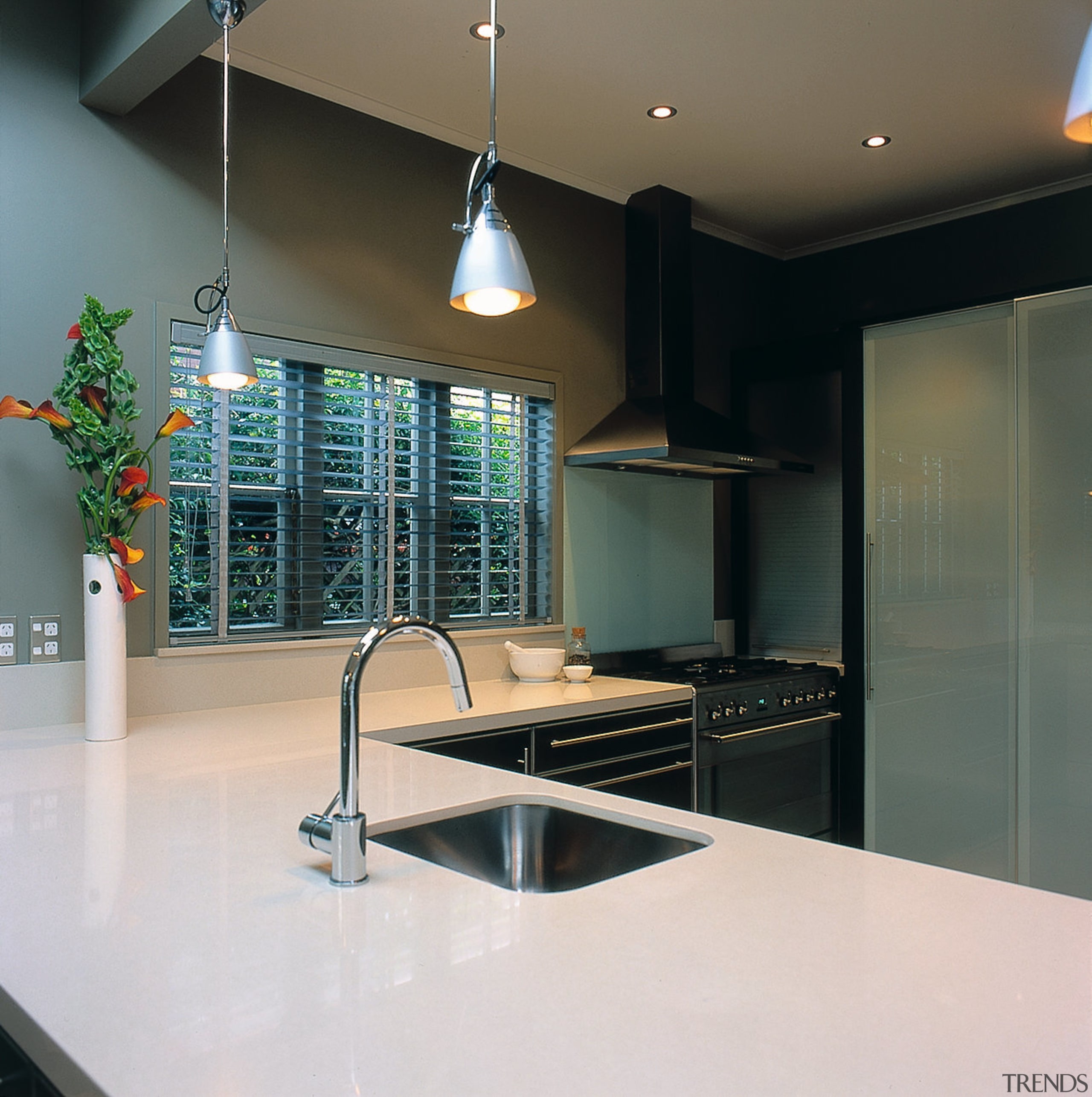 Sink &amp; benchtop overview - Sink & benchtop countertop, glass, interior design, kitchen, white, black, gray