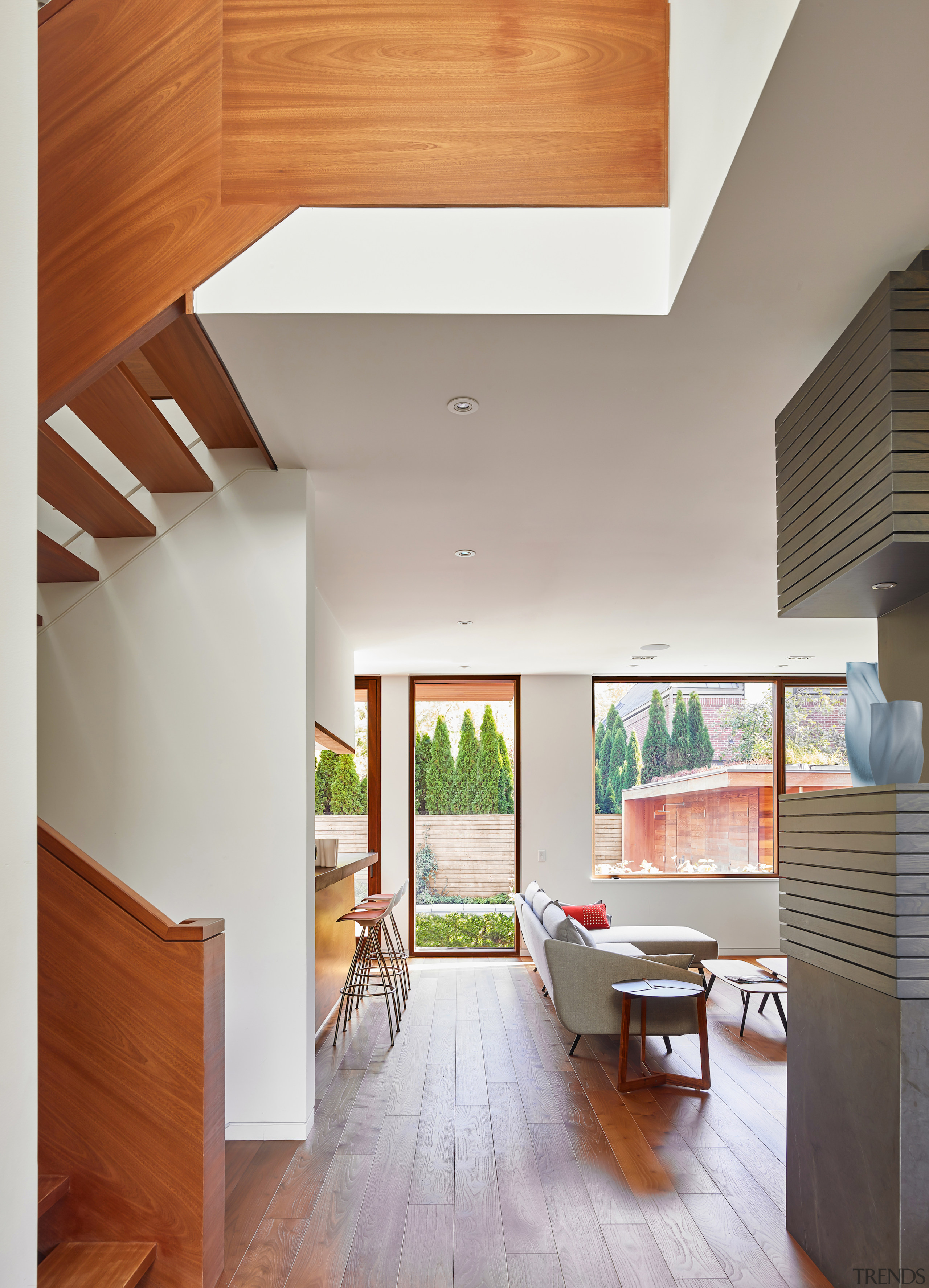 Visual connectivity to the outdoors is incorporated in 