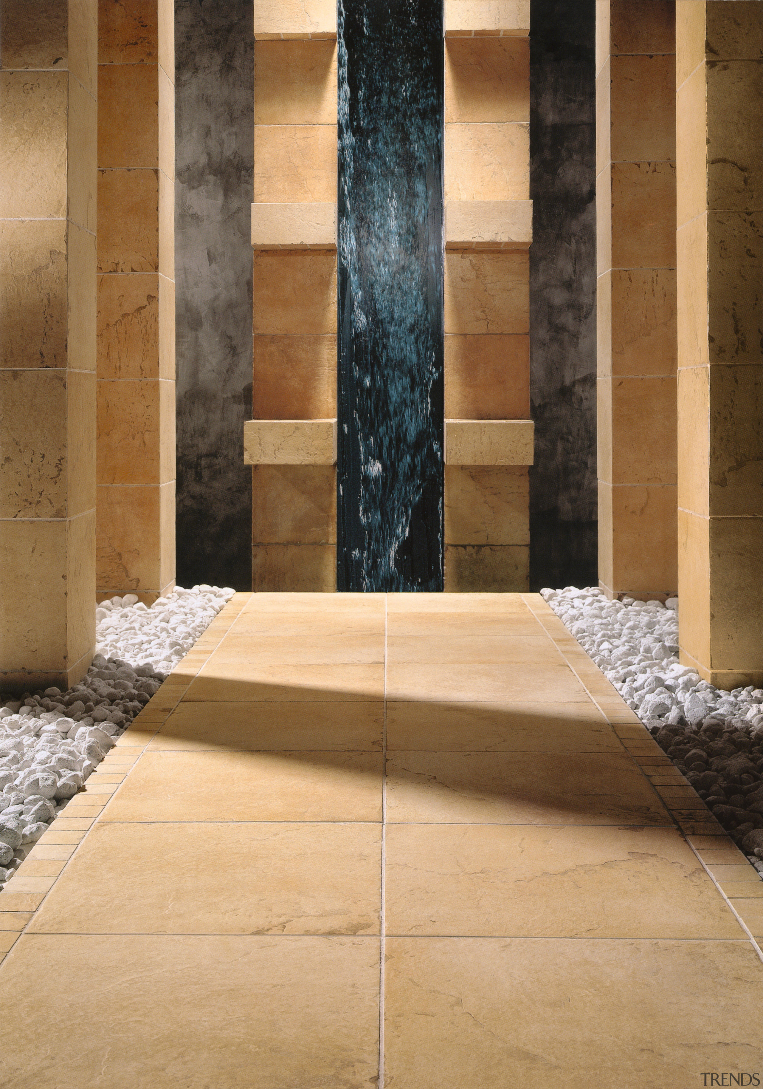 Outdoor living area with natural coloured tiles on architecture, floor, flooring, hardwood, interior design, tile, wall, wood, wood flooring, brown, orange