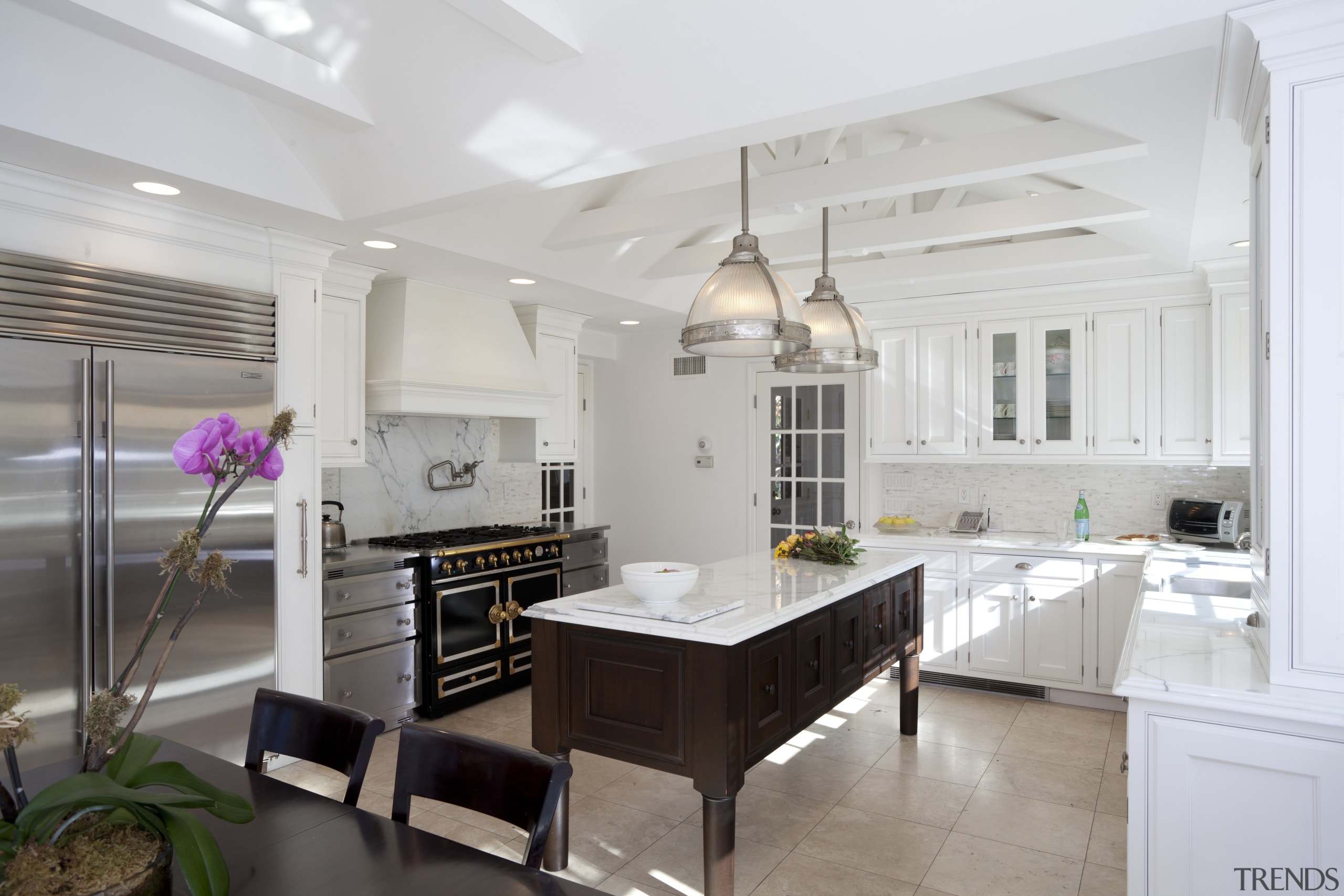 This kitchen was designed by Luis Viteri, it ceiling, countertop, cuisine classique, floor, home, interior design, kitchen, real estate, room, gray, white