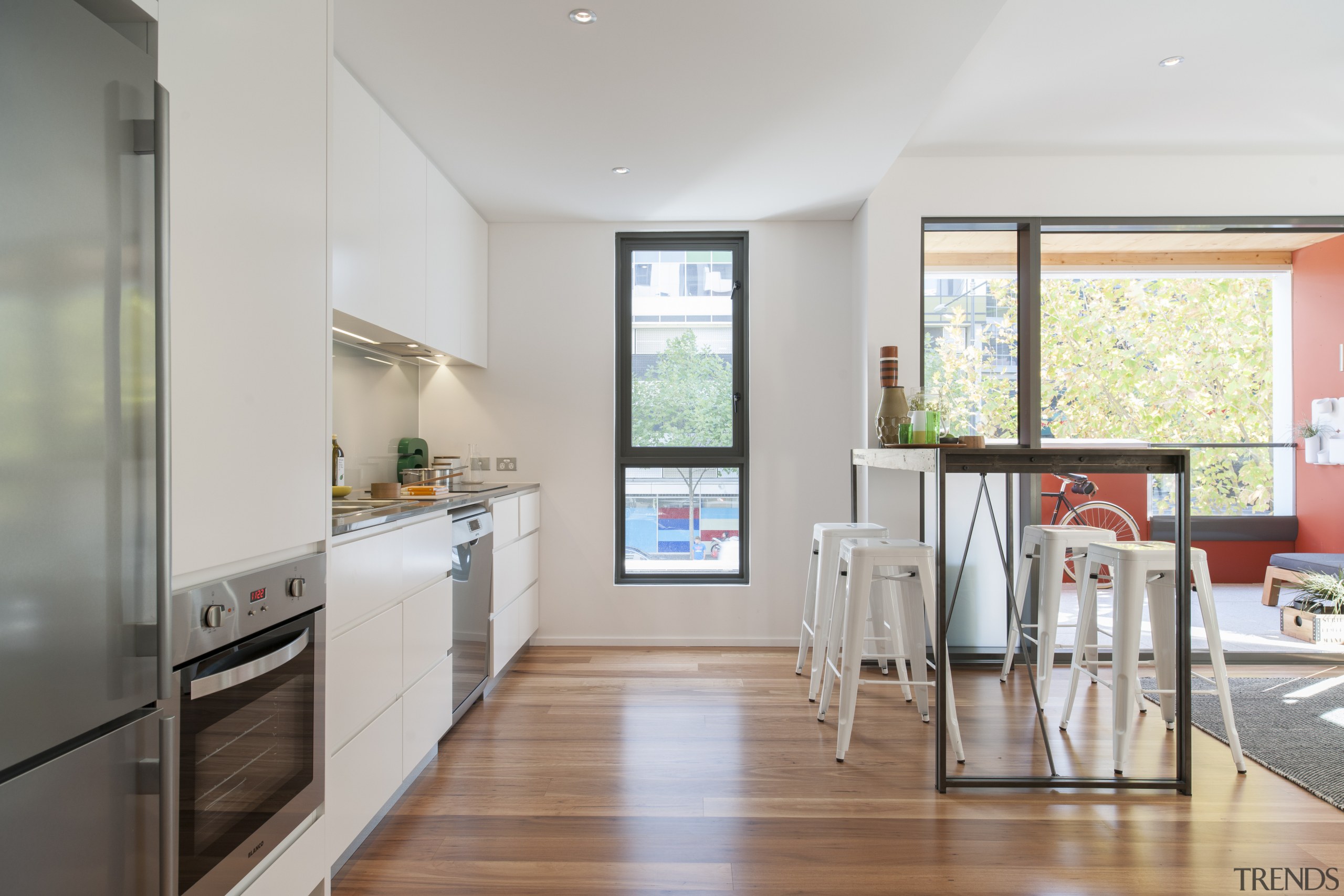 The first timber high-rise in Australia  Forté countertop, floor, home, house, interior design, kitchen, real estate, room, gray