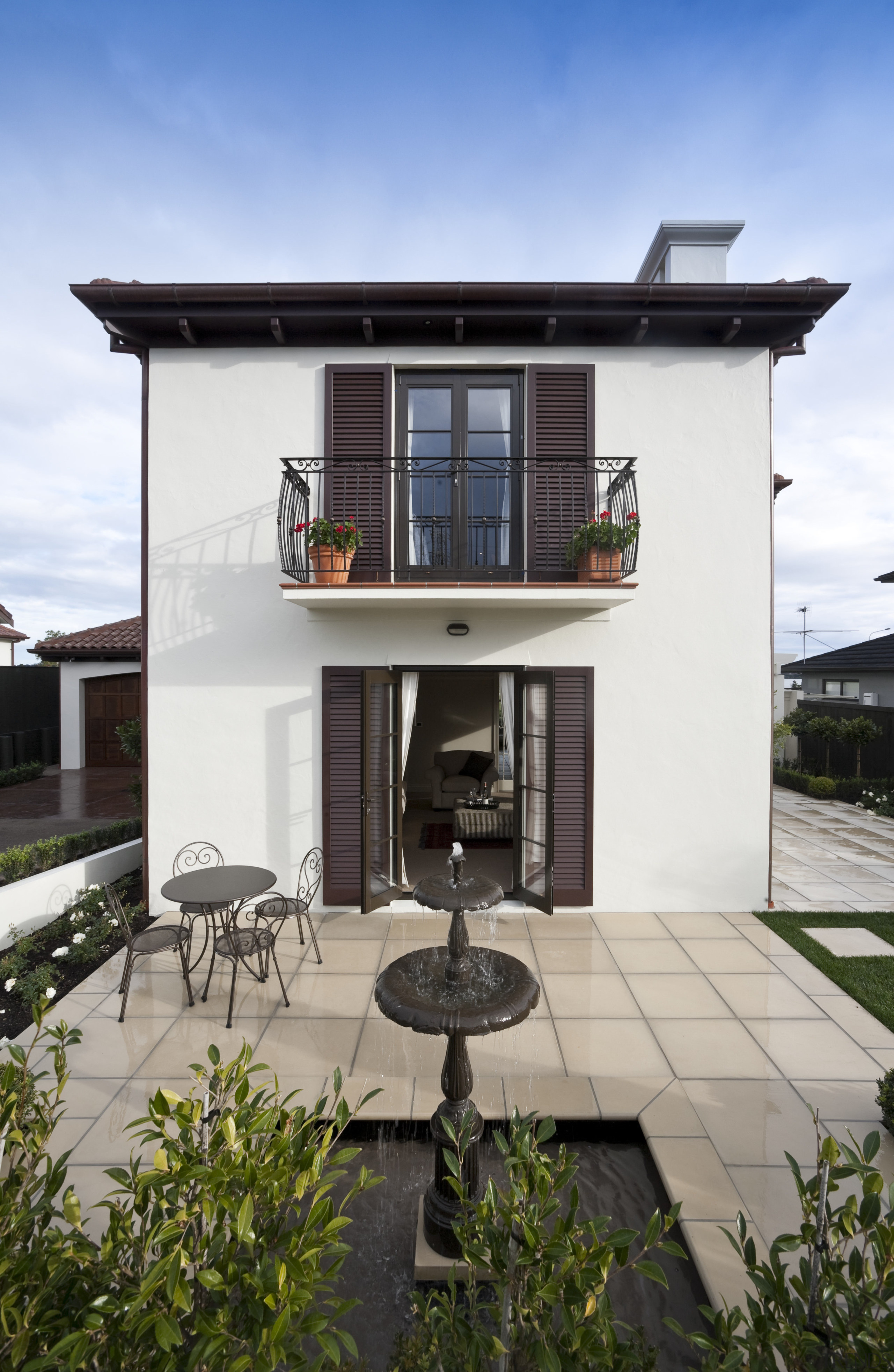 Exterior view of Eden Homes show home which architecture, building, facade, home, house, real estate, residential area, gray