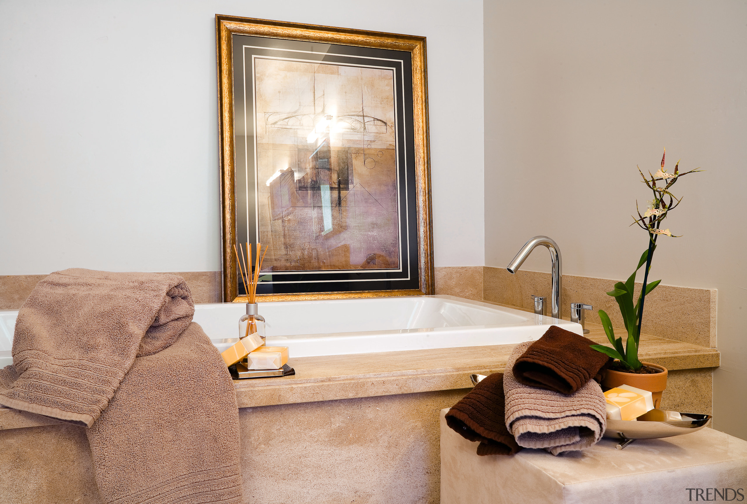 Beamaniere limestone sourced from France was specified for bathroom, furniture, home, interior design, room, table, window, gray