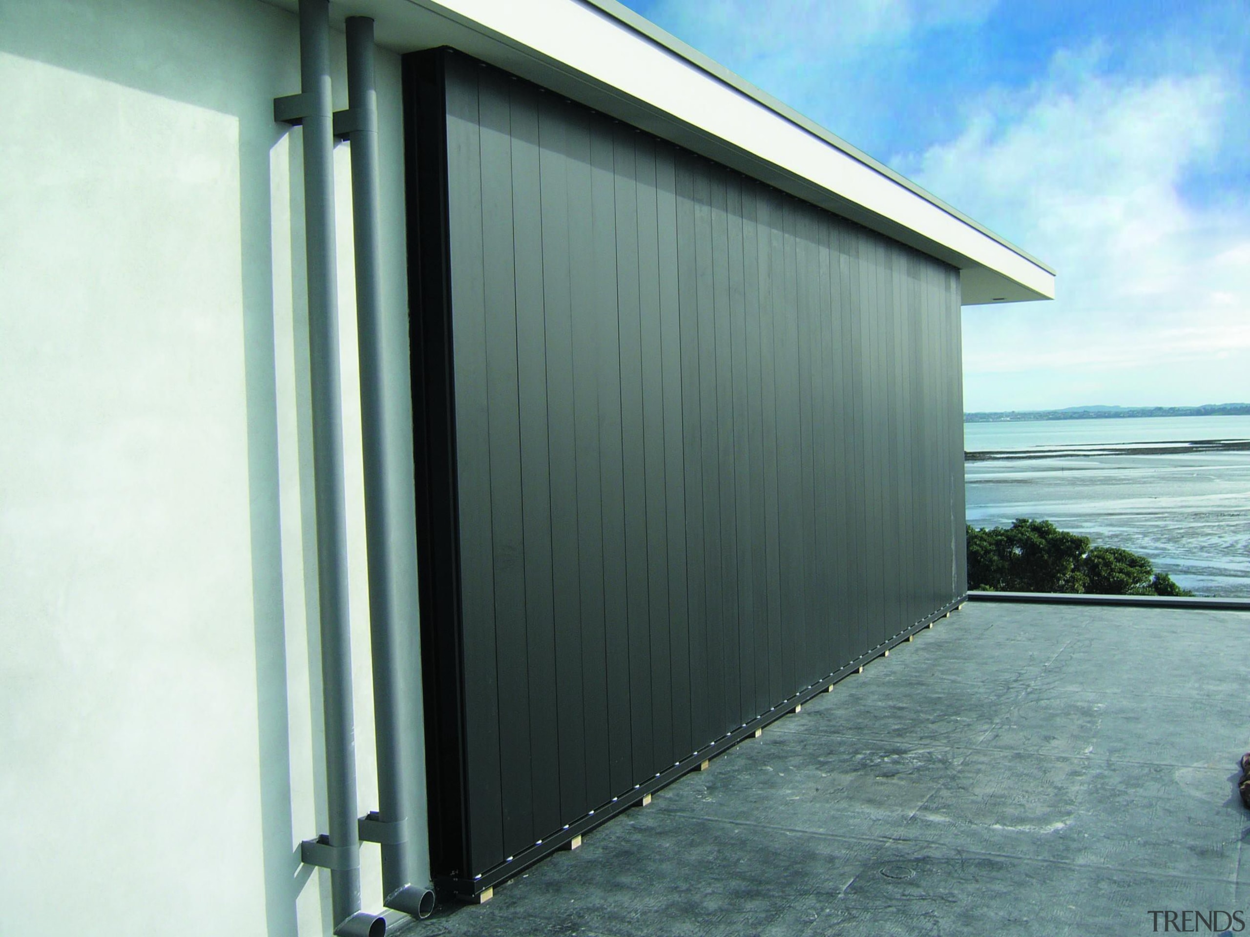 180mm Louvreline Weatherboard Panel is ideal as vertical building, door, facade, garage, roof, shed, white, gray