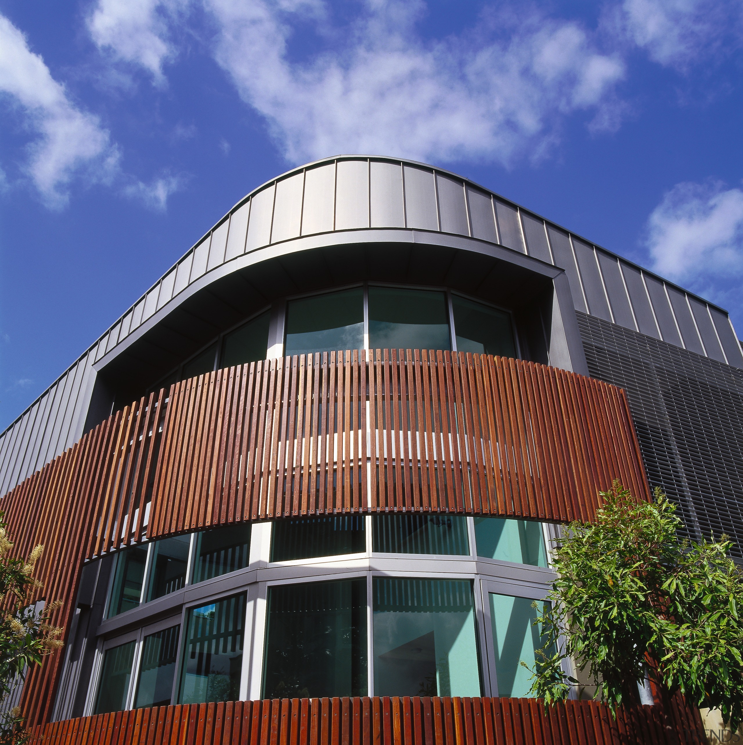 view of the vm zinc cladding - view architecture, building, commercial building, condominium, corporate headquarters, daytime, elevation, facade, headquarters, house, mixed use, real estate, residential area, sky, structure, window, blue, black