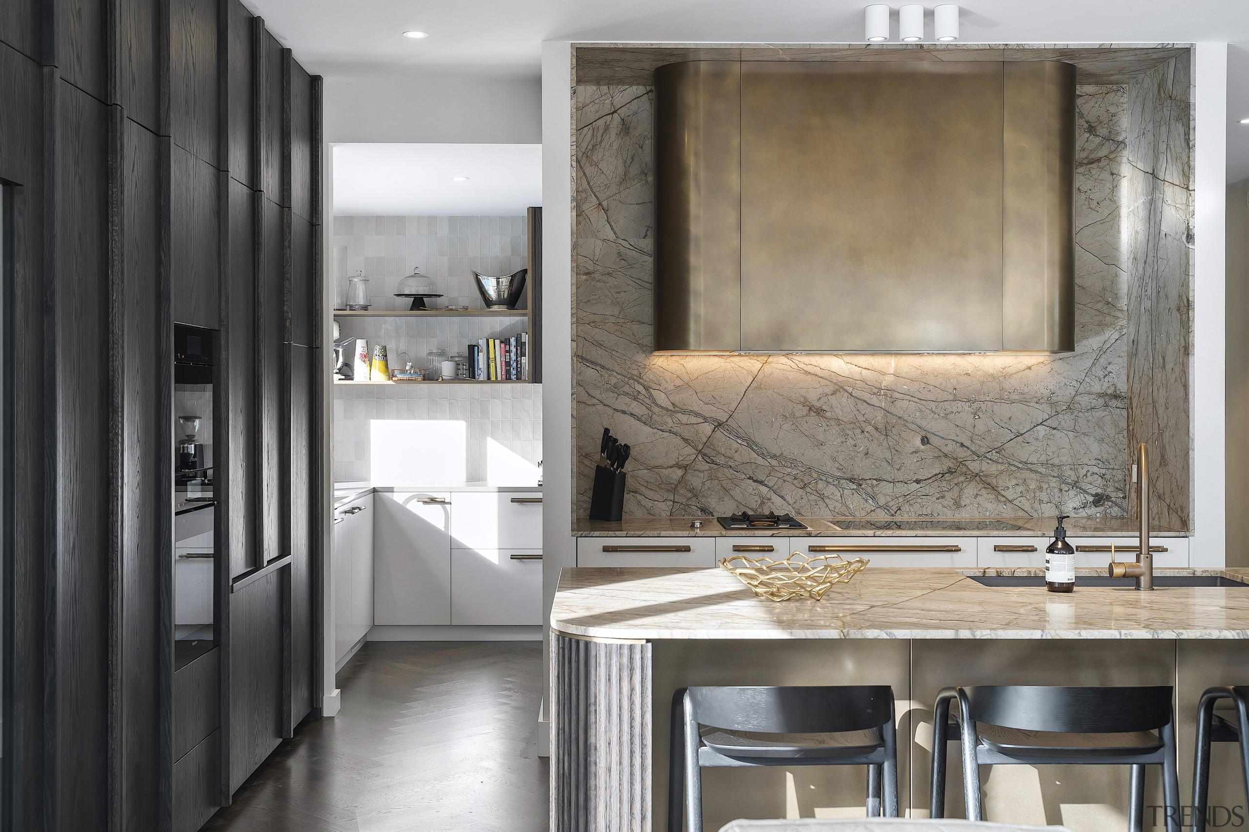 Looking through to the generous walk-in scullery tucked 