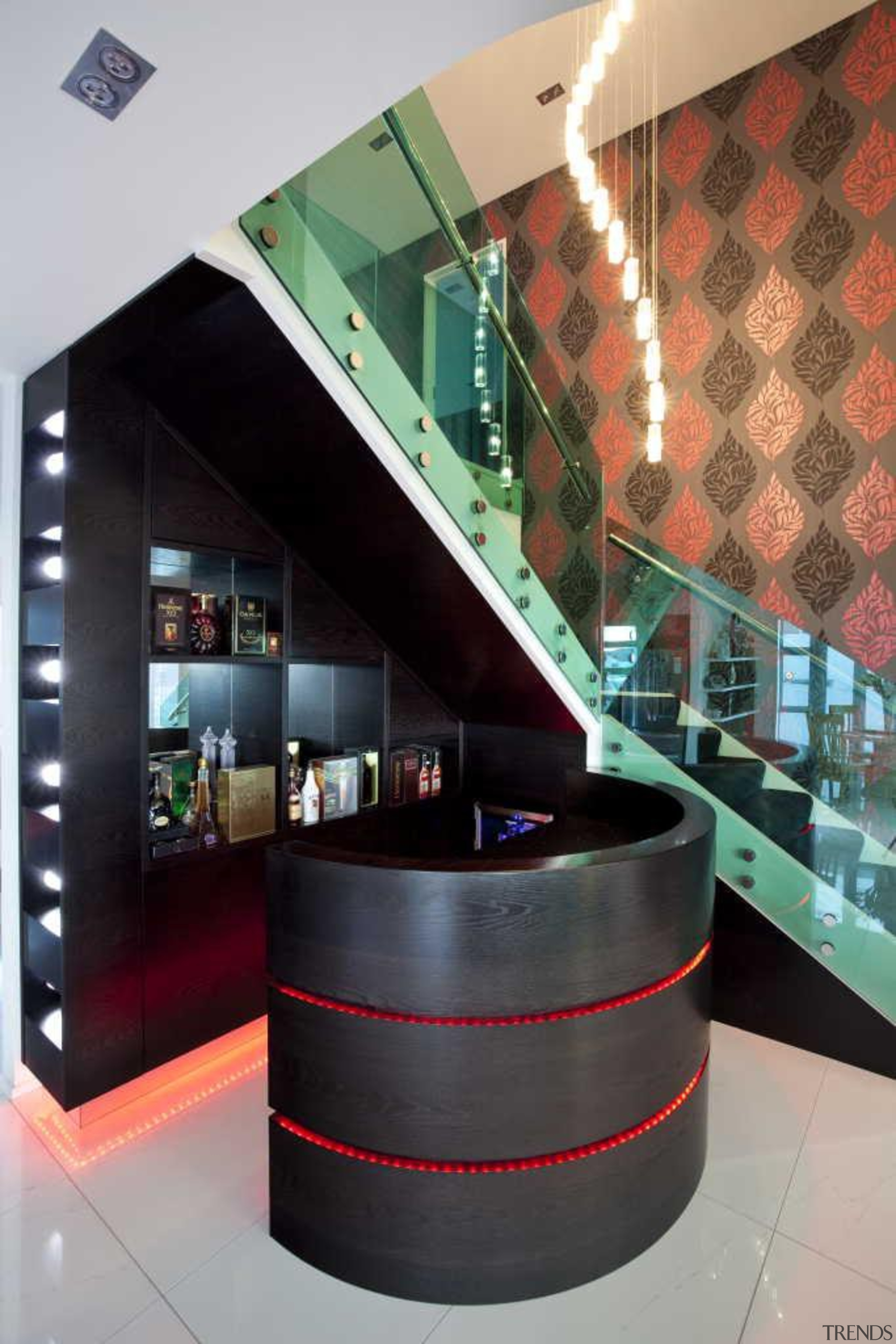 Black and red foyer - Foyer - architecture architecture, design, glass, interior design, lobby, product design, black, gray