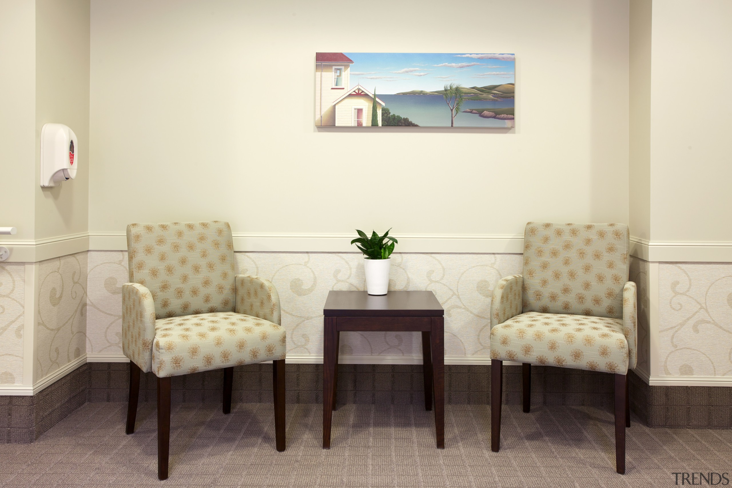 Living area - Living area - chair | chair, floor, furniture, home, interior design, living room, product design, room, suite, table, waiting room, wall, white