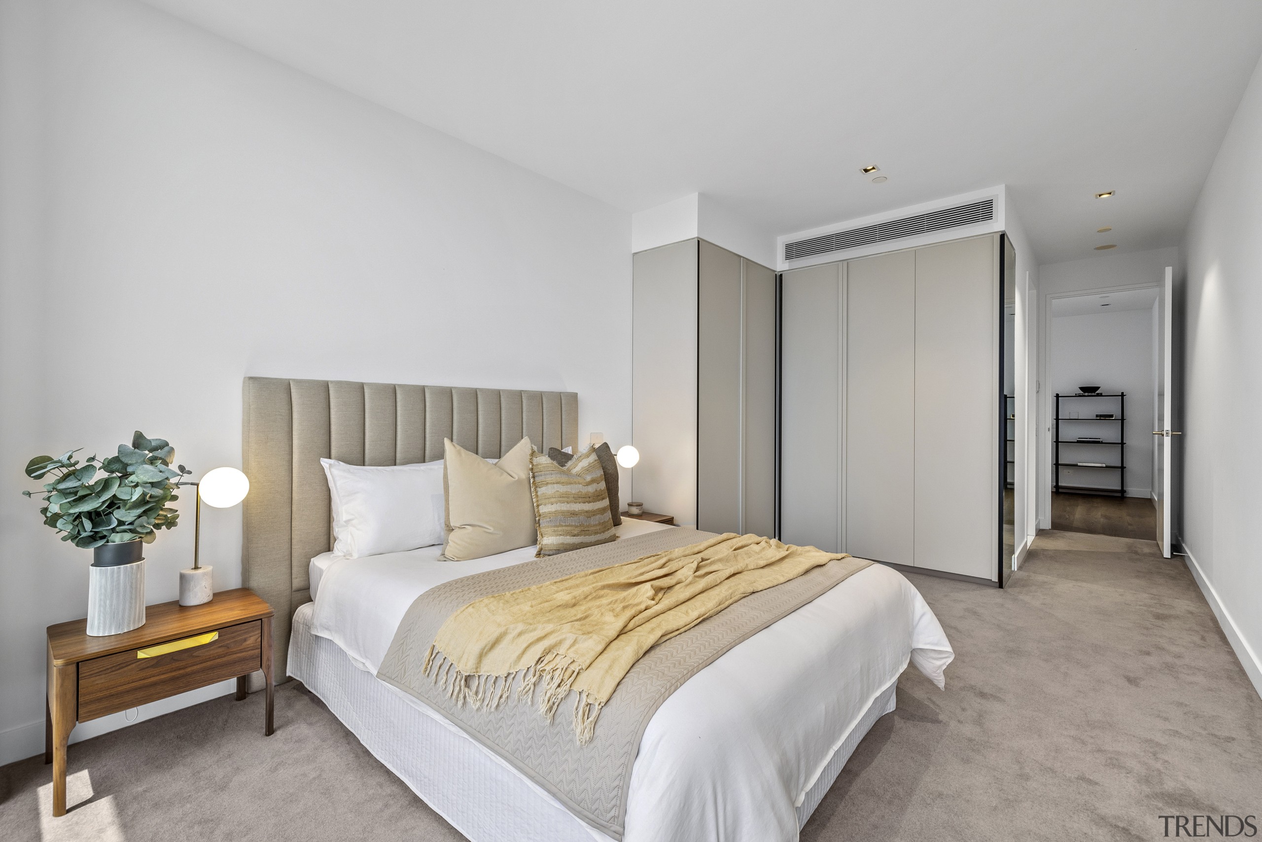 Master bedroom with built-in storage. - Top of 