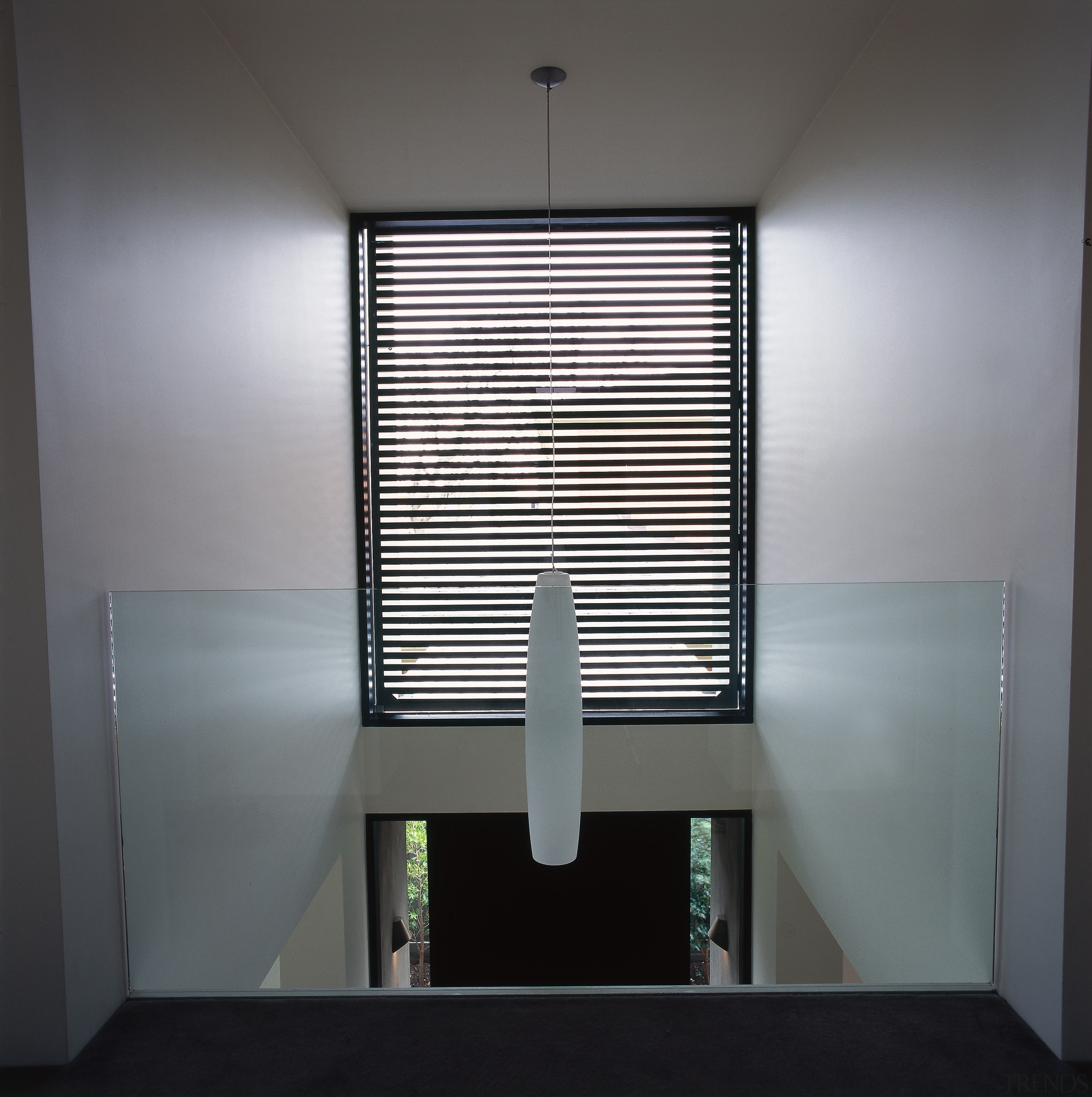 View of the shutters - View of the architecture, ceiling, daylighting, house, interior design, light fixture, shade, window, window blind, window covering, window treatment, gray, black