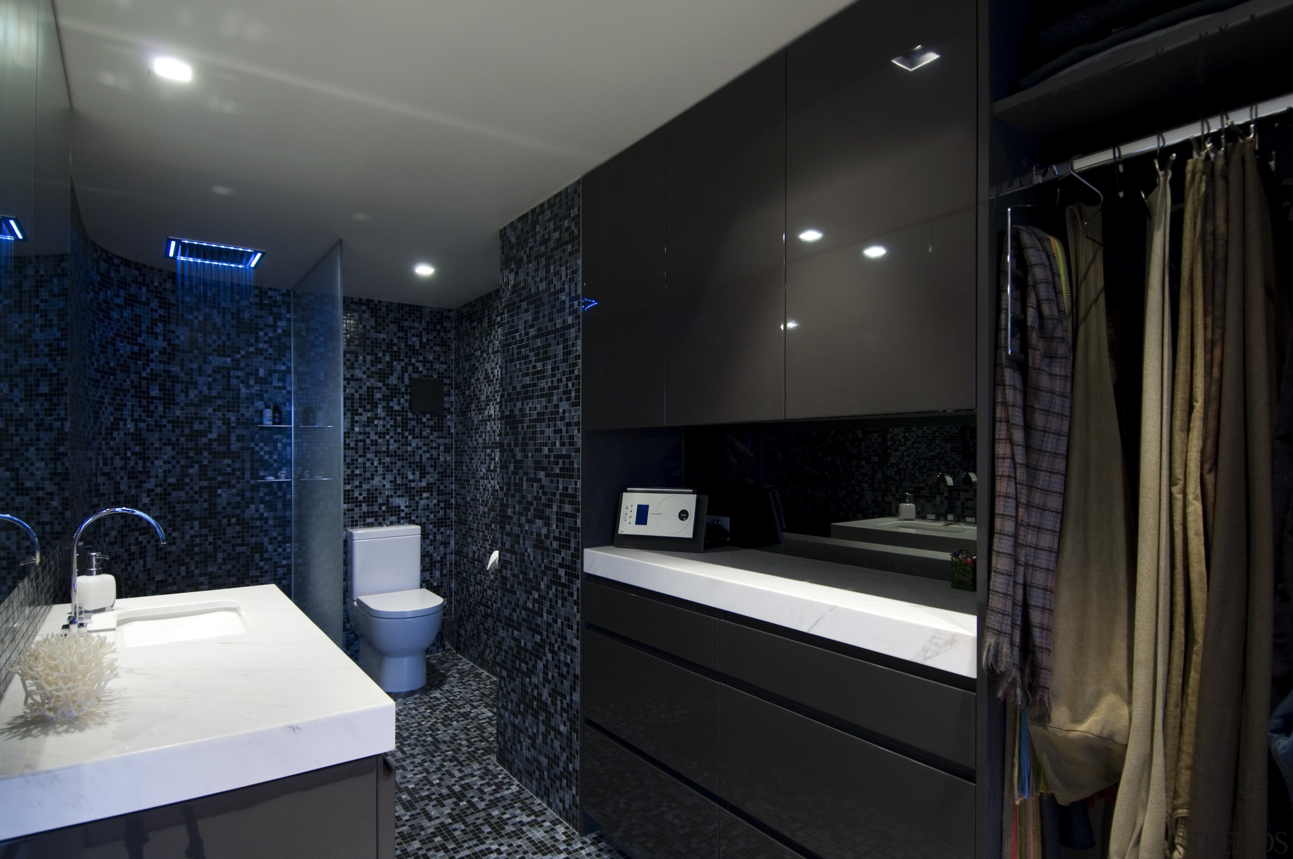 Apartment interior by Ellivo Architects - Apartment interior bathroom, ceiling, interior design, lighting, room, black