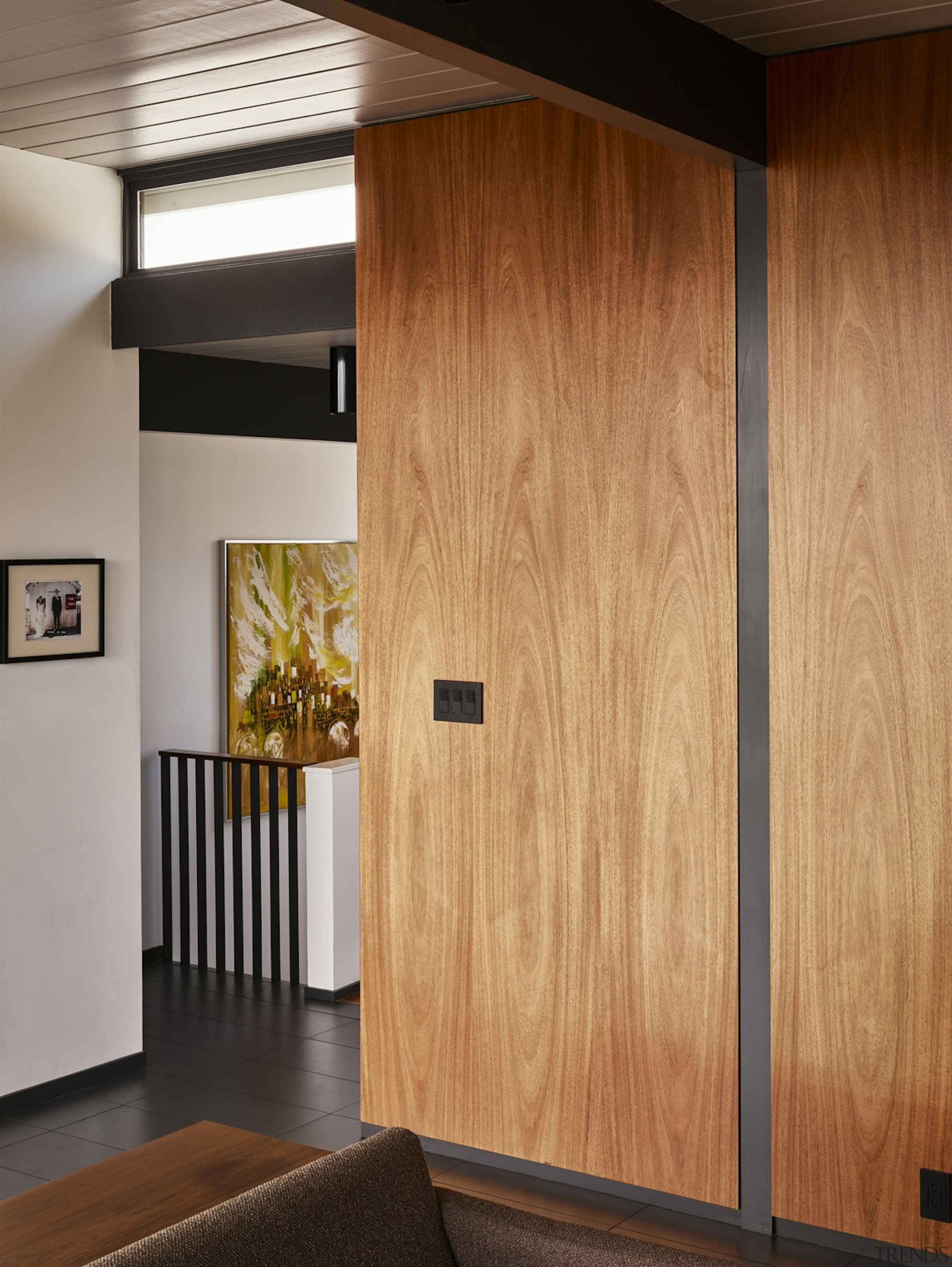 Wood Walls Provide A Contrast With Gallery 6 Trends