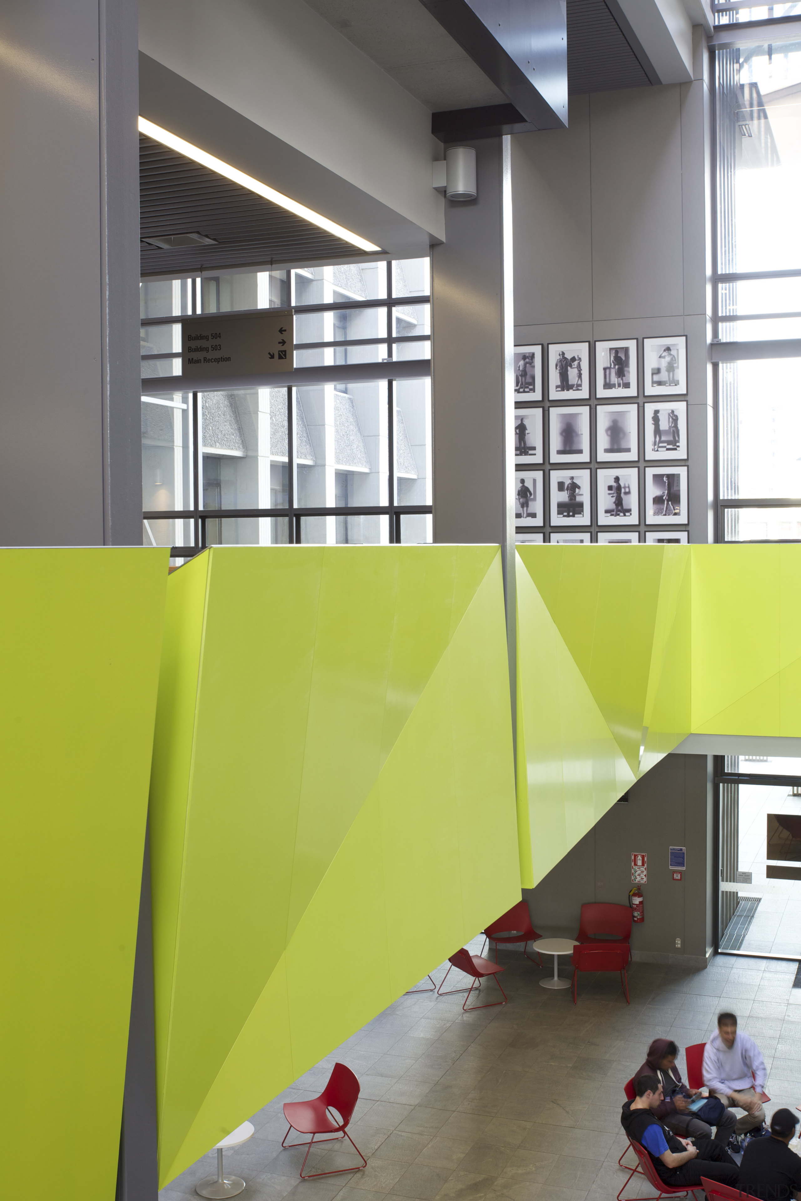 Sage Manufacturing works on med school campus - architecture, daylighting, floor, house, interior design, product design, yellow, gray