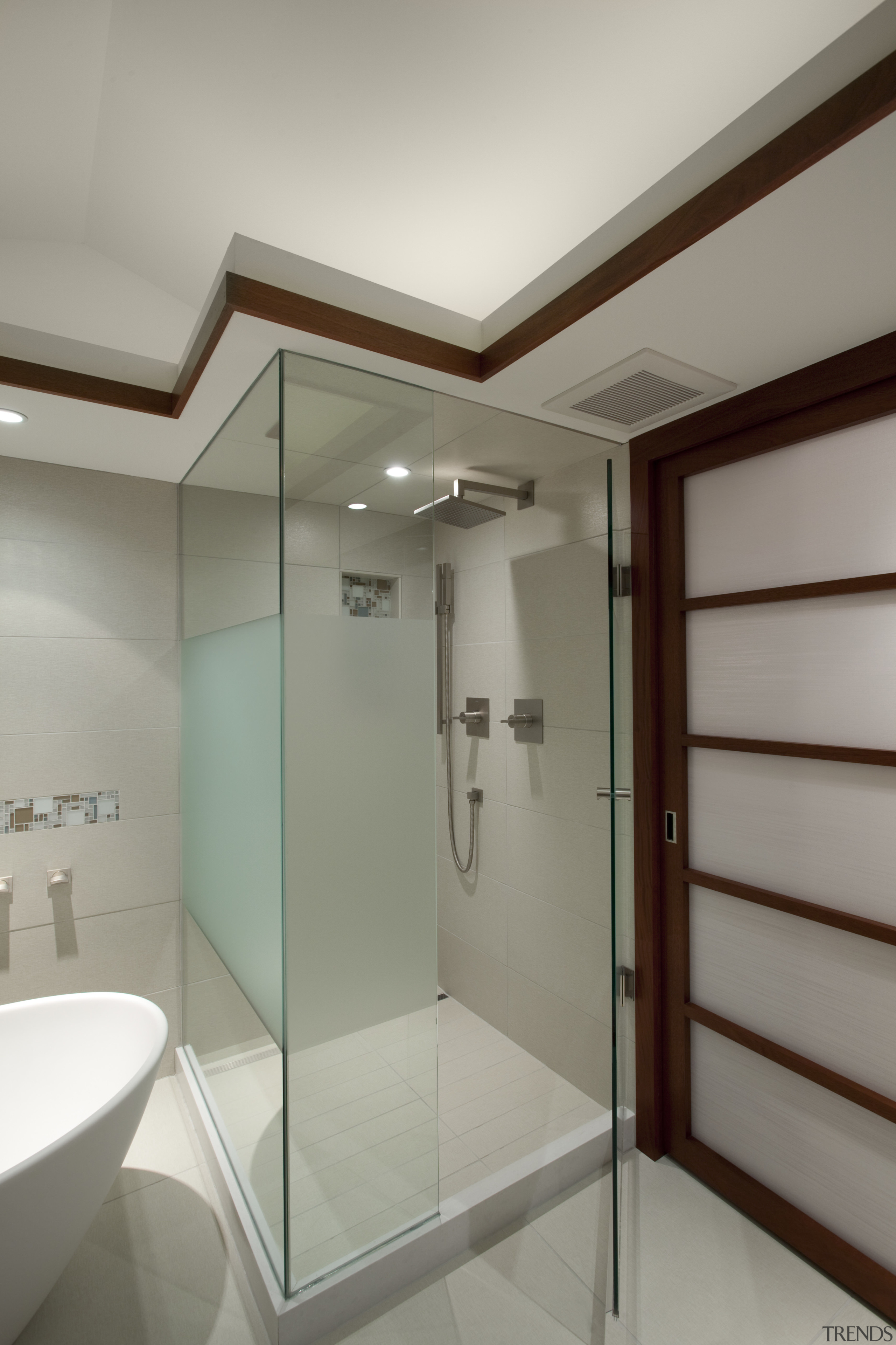 cabinetry in this remodeled bathroom  is done bathroom, ceiling, interior design, plumbing fixture, room, gray