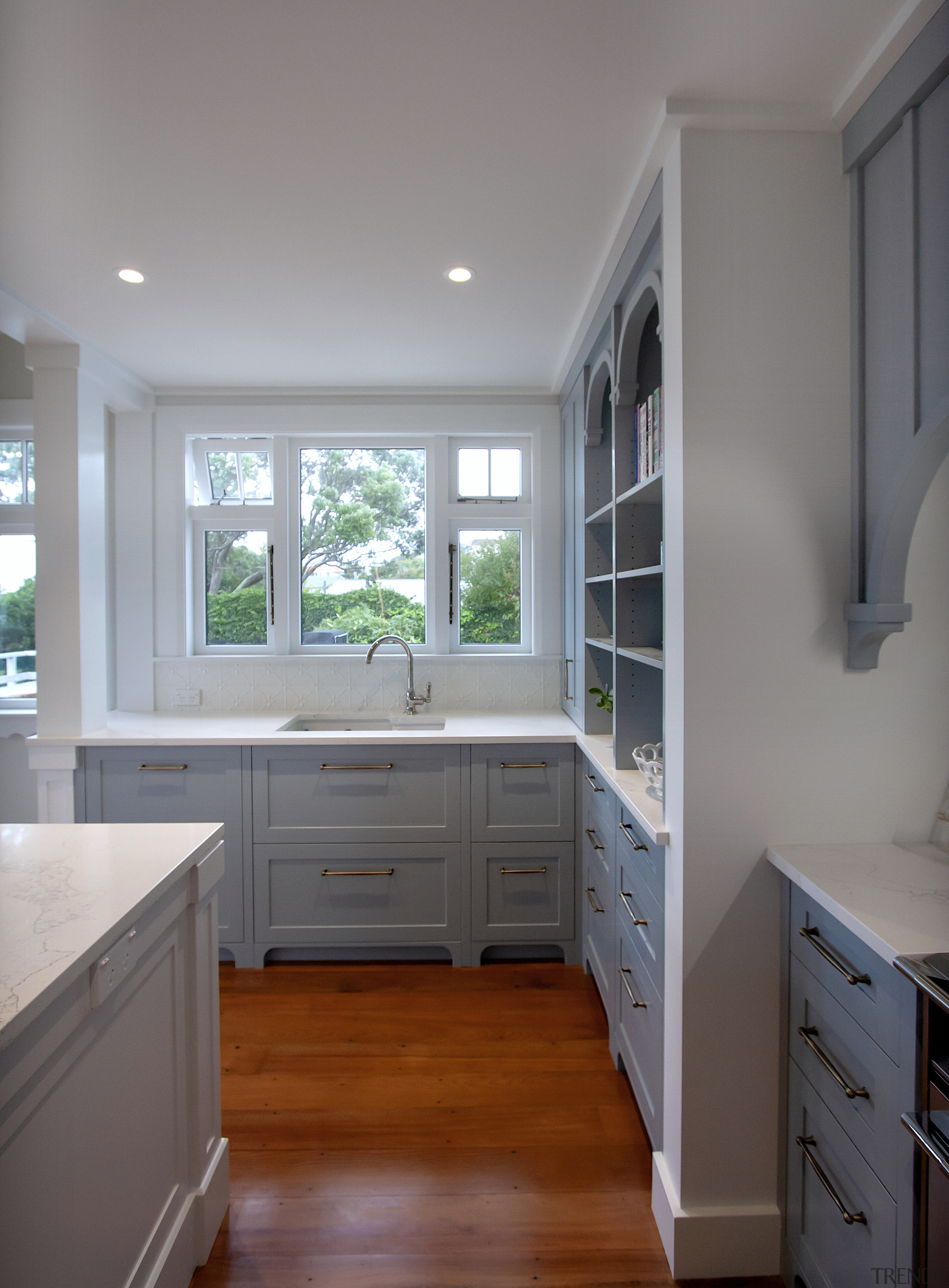 Recycled Matai floors underpin the colourful, classic look. 