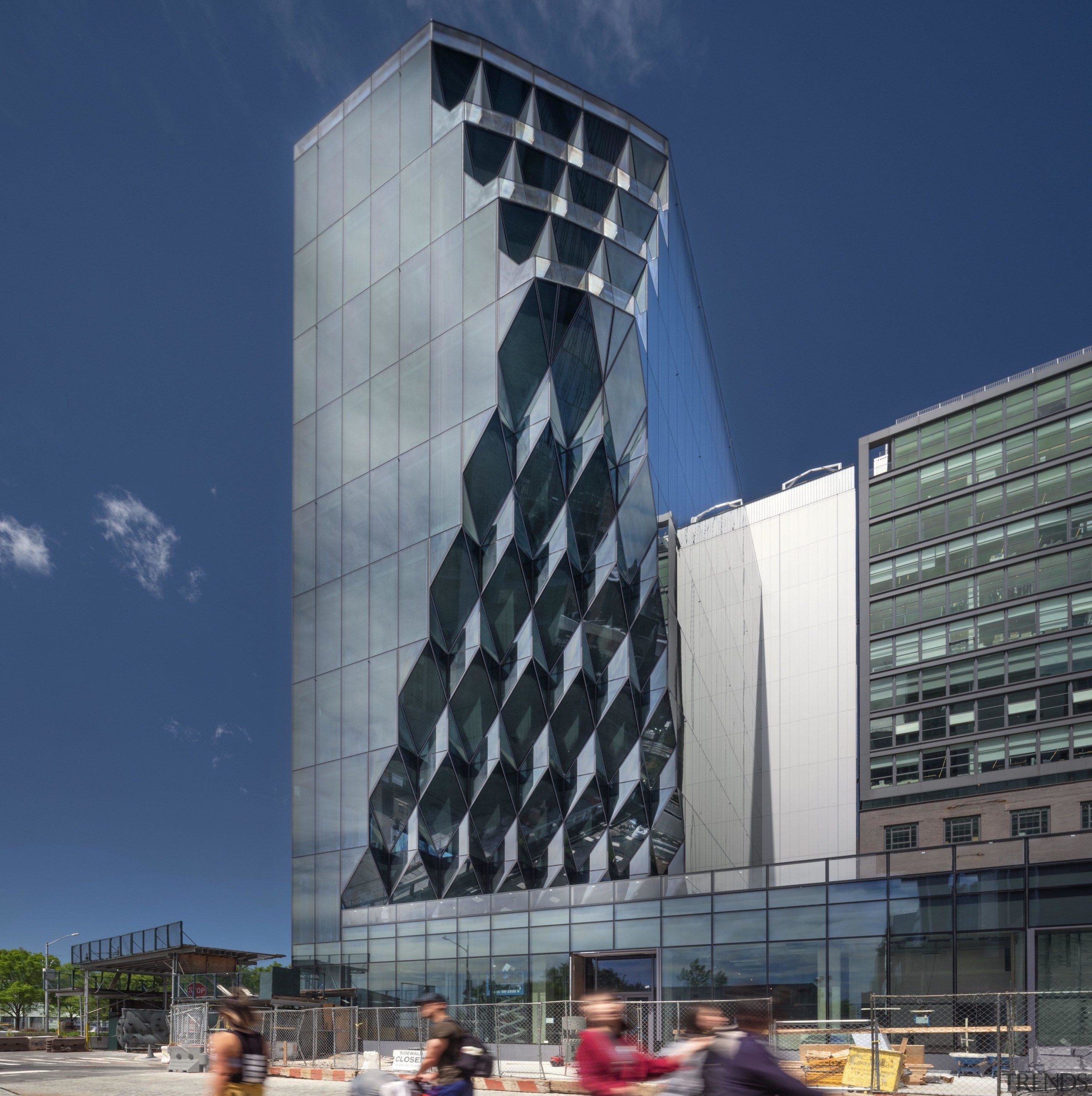 The design advances Studio Gang’s “solar carving” strategy architecture, building, city, commercial building, condominium, corporate headquarters, design, facade, headquarters, landmark, metropolis, metropolitan area, mixed-use, sky, skyscraper, tower, tower block, urban area, urban design, blue, gray