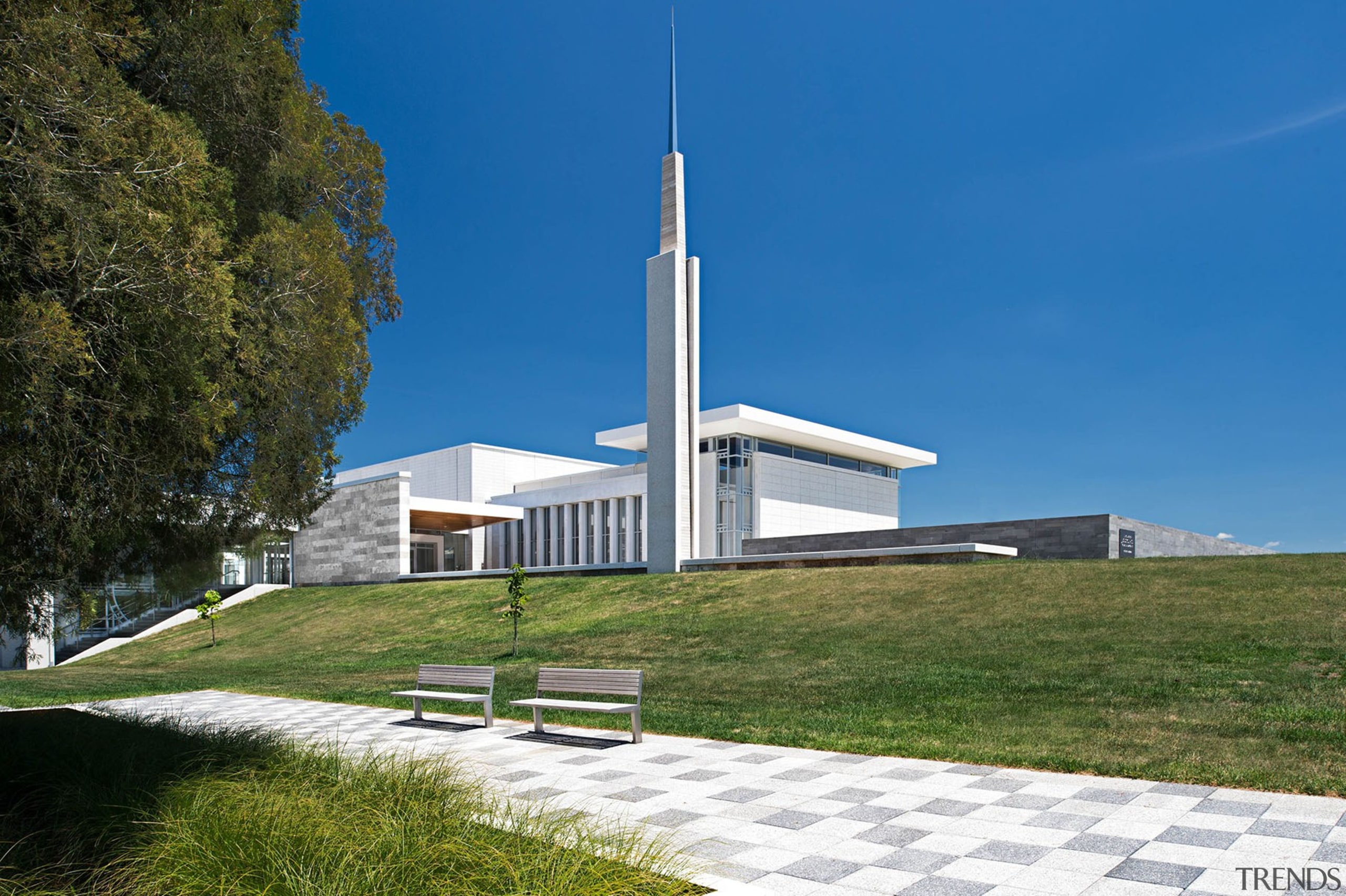 Public Architecture: David O Mckay Stake Centre by architecture, building, church, house, place of worship, sky, brown, blue