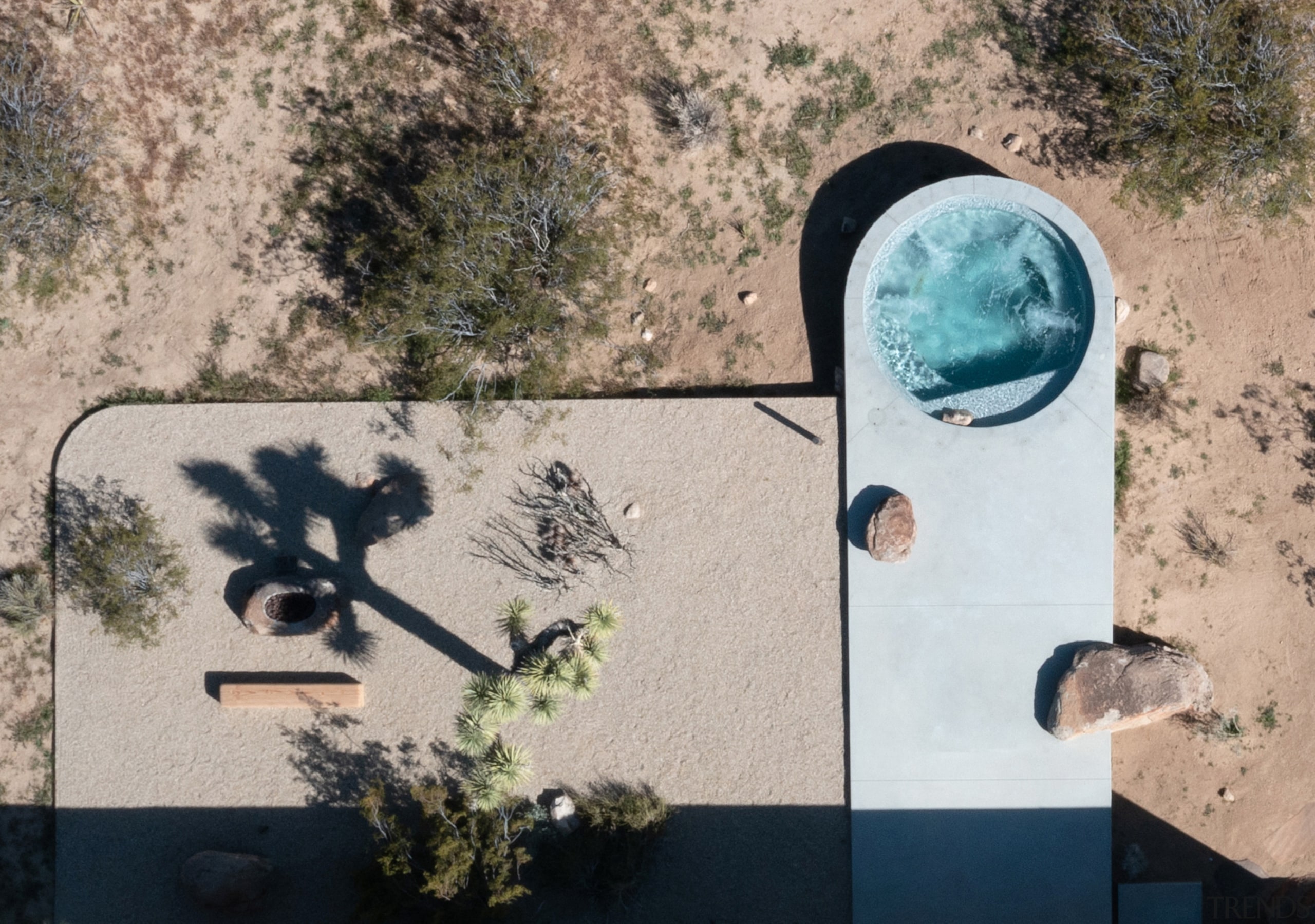 A vulture's eye view of the rear pool 