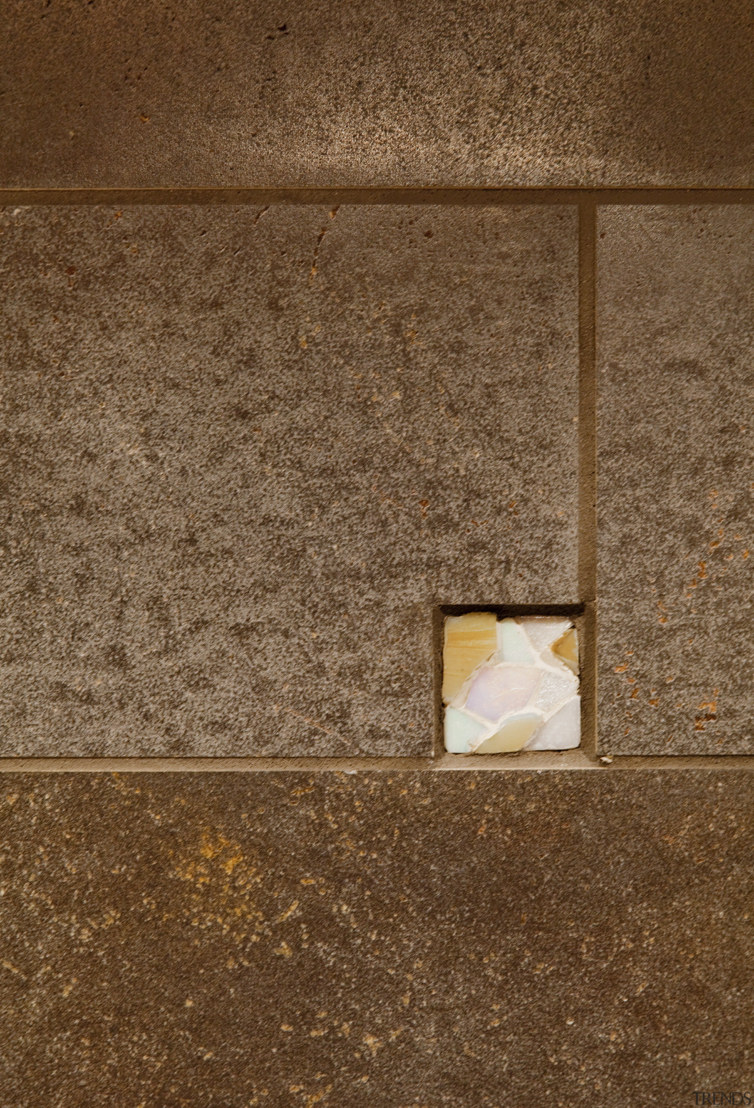 View of a remodeled kitchen with platinum grey brown, floor, texture, wall, wood, brown