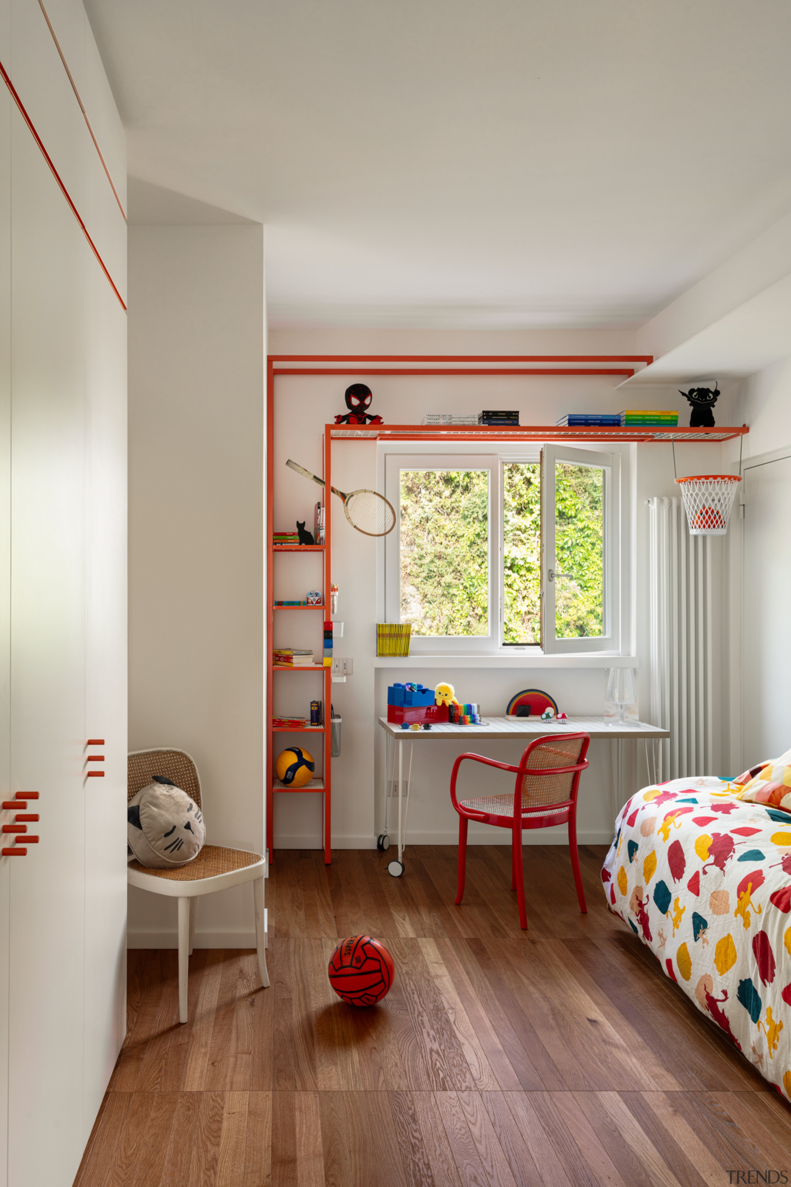 Children's bedroom with its own distinctive presence. 