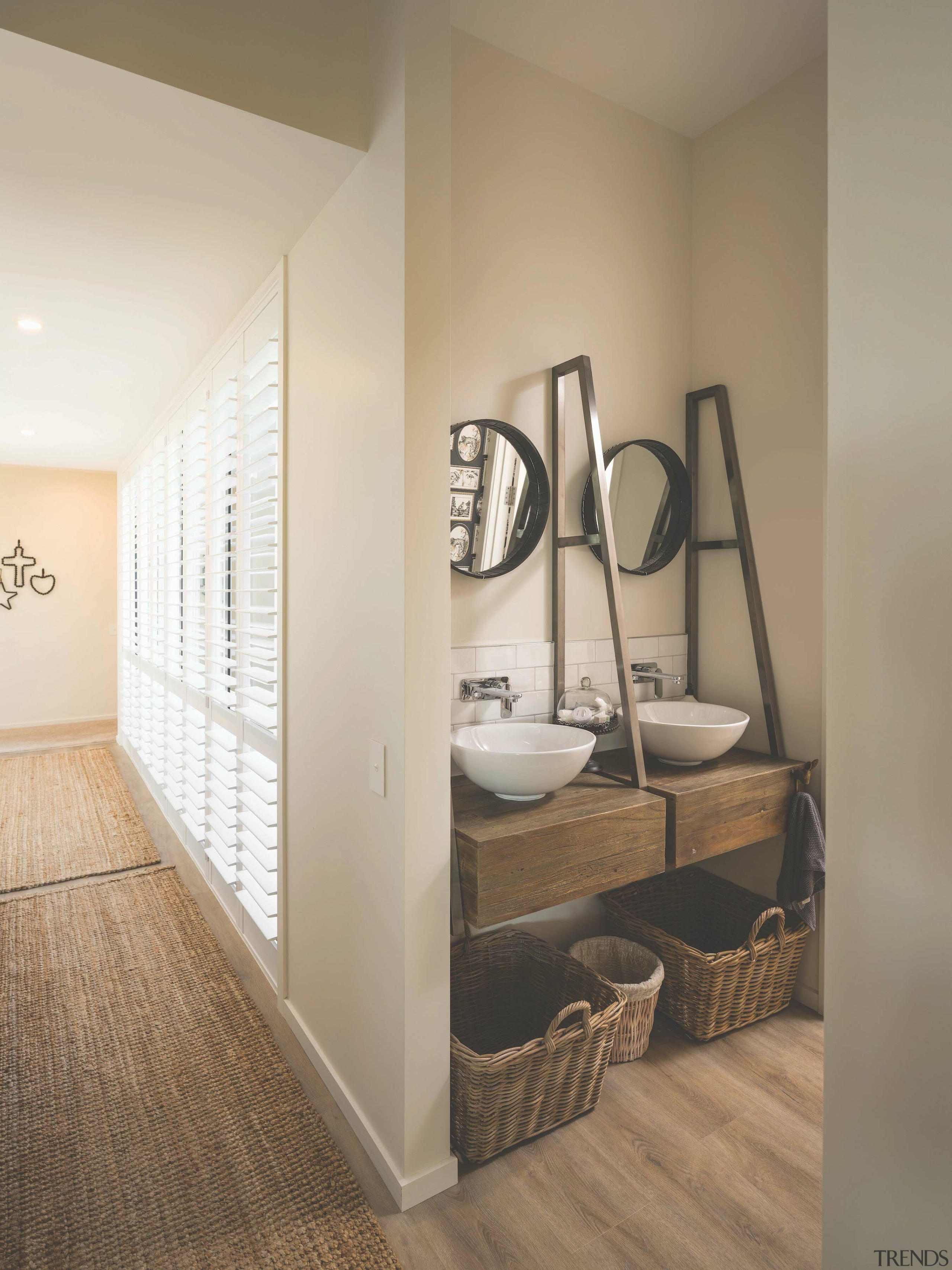 Even the vanities accentuate the farmhouse feel. 