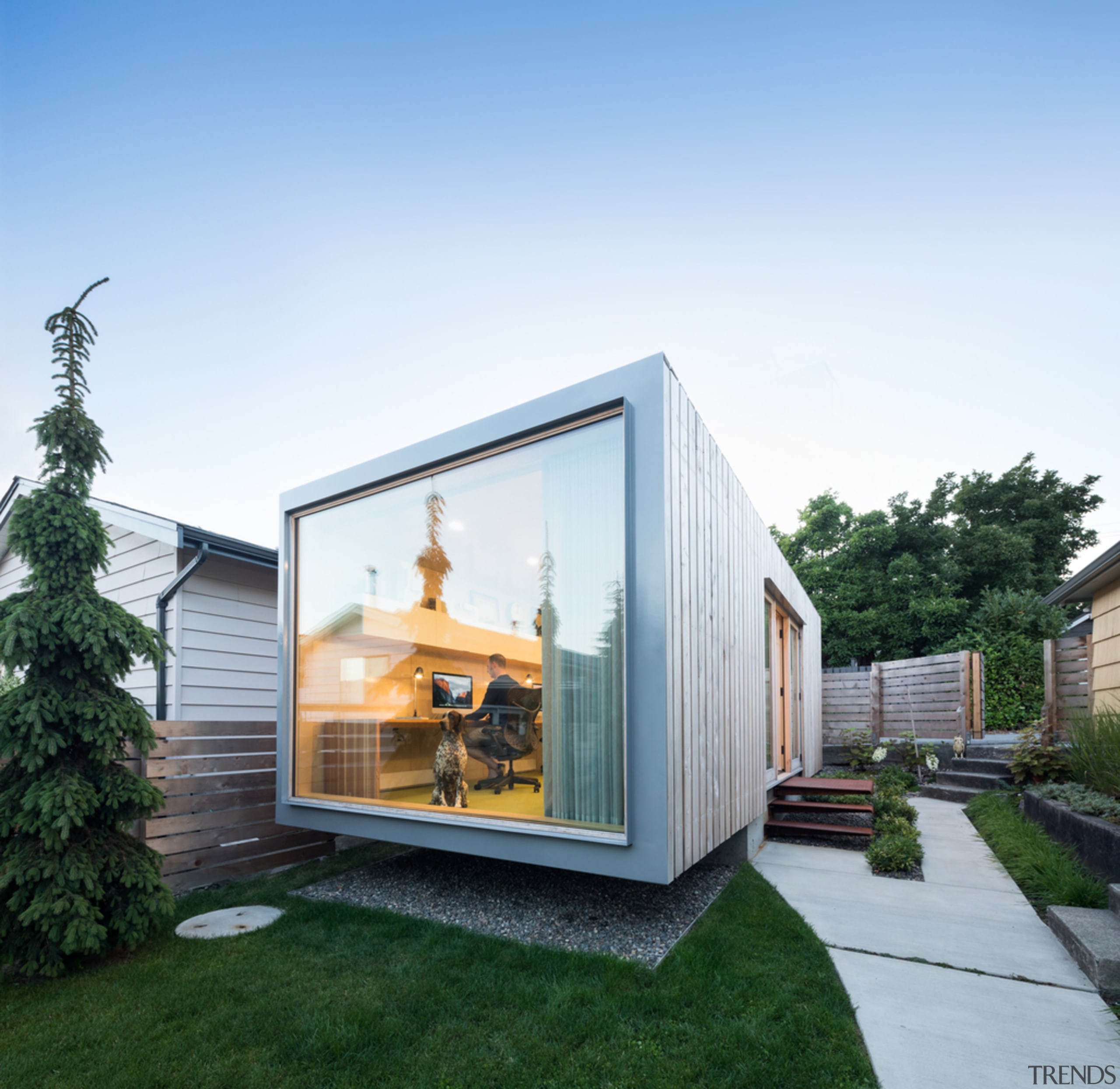 Architect in residence - architecture | backyard | architecture, backyard, cottage, facade, home, house, property, real estate, shed, siding, window, white