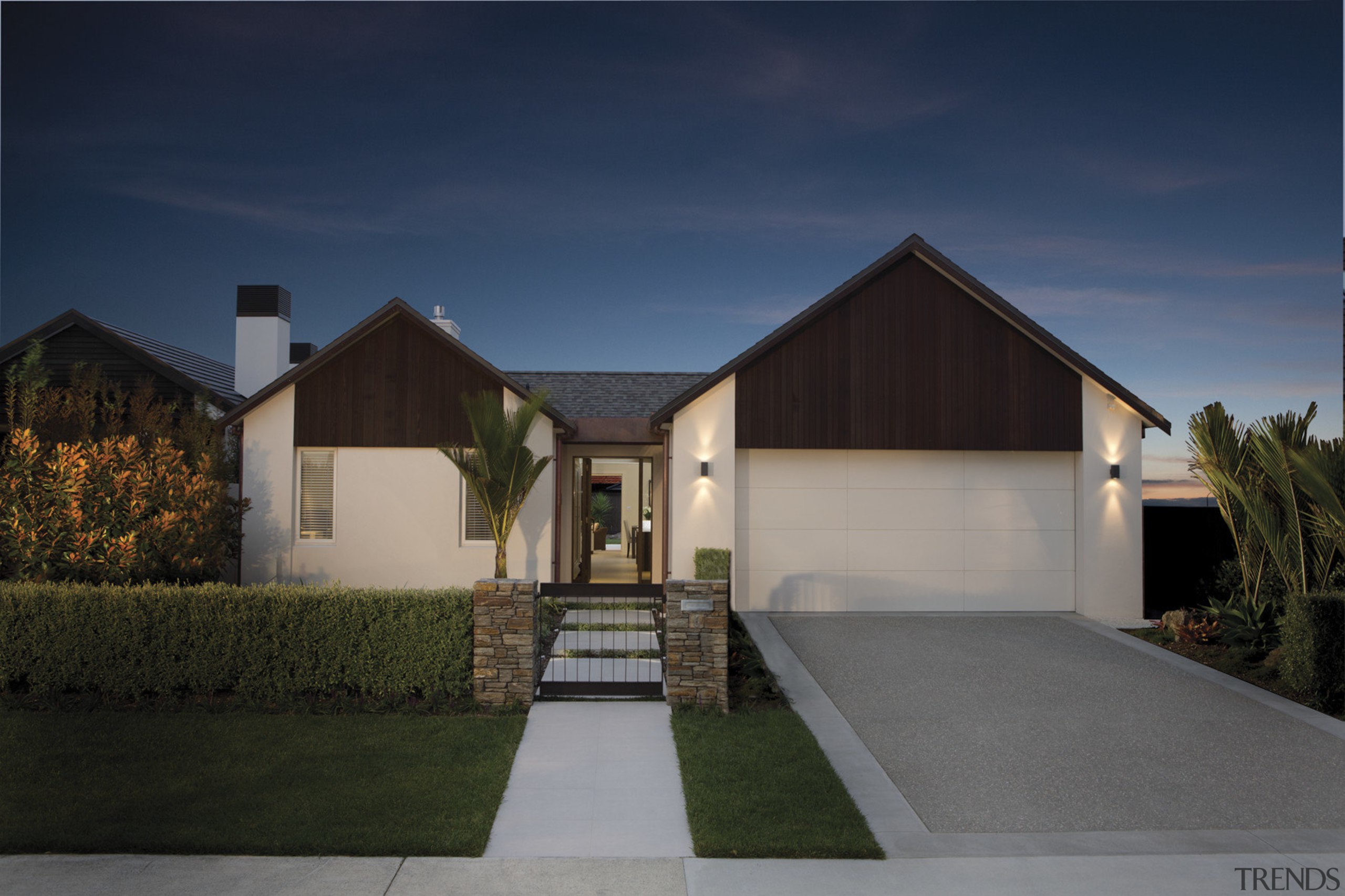 The Life at Home street of show homes architecture, cottage, estate, facade, farmhouse, home, house, property, real estate, residential area, sky, blue, gray