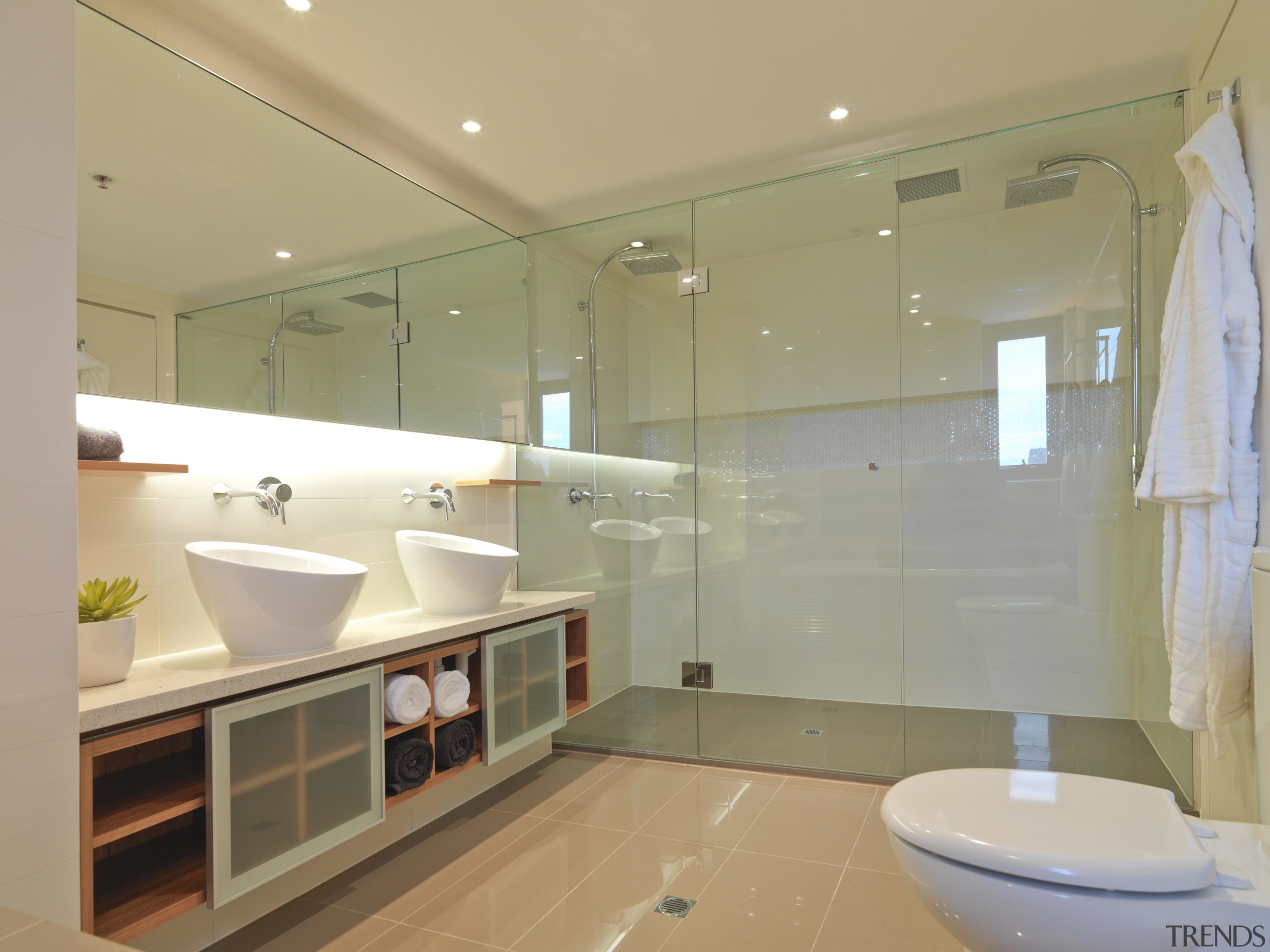 View of the bathroom of an apartment at bathroom, ceiling, home, interior design, real estate, room, sink, gray, orange