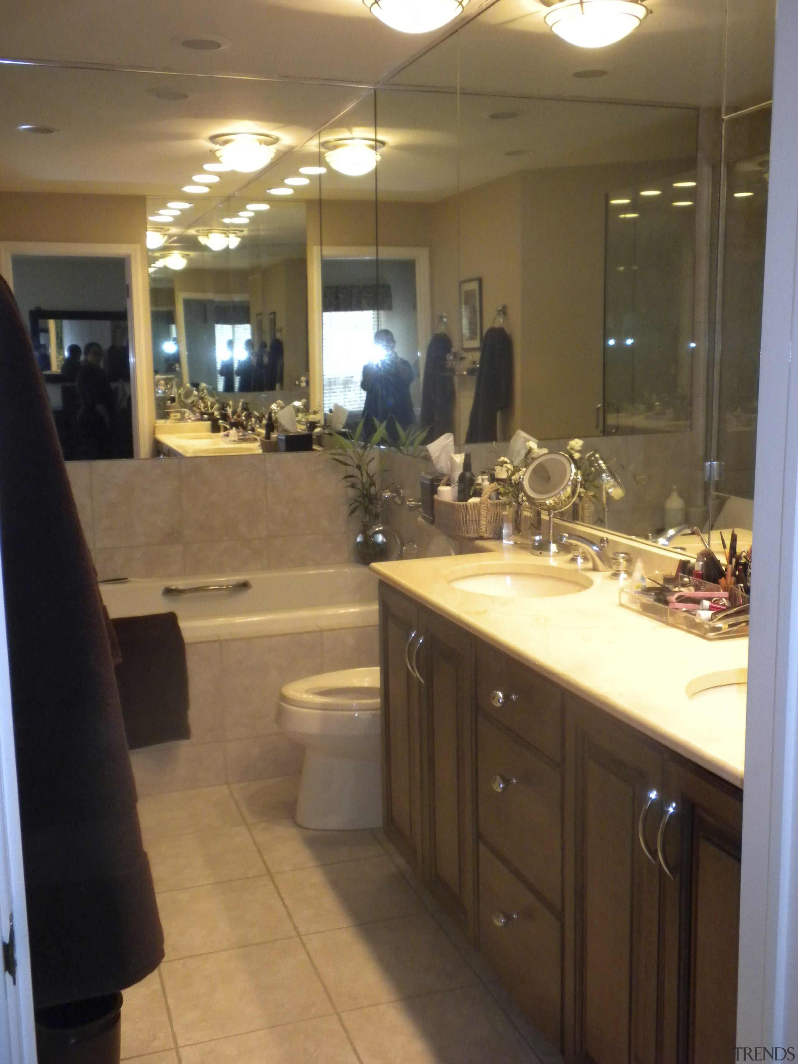 Before image of  bathroom subsequently remodeled by bathroom, cabinetry, countertop, floor, flooring, home, interior design, kitchen, room, sink, brown