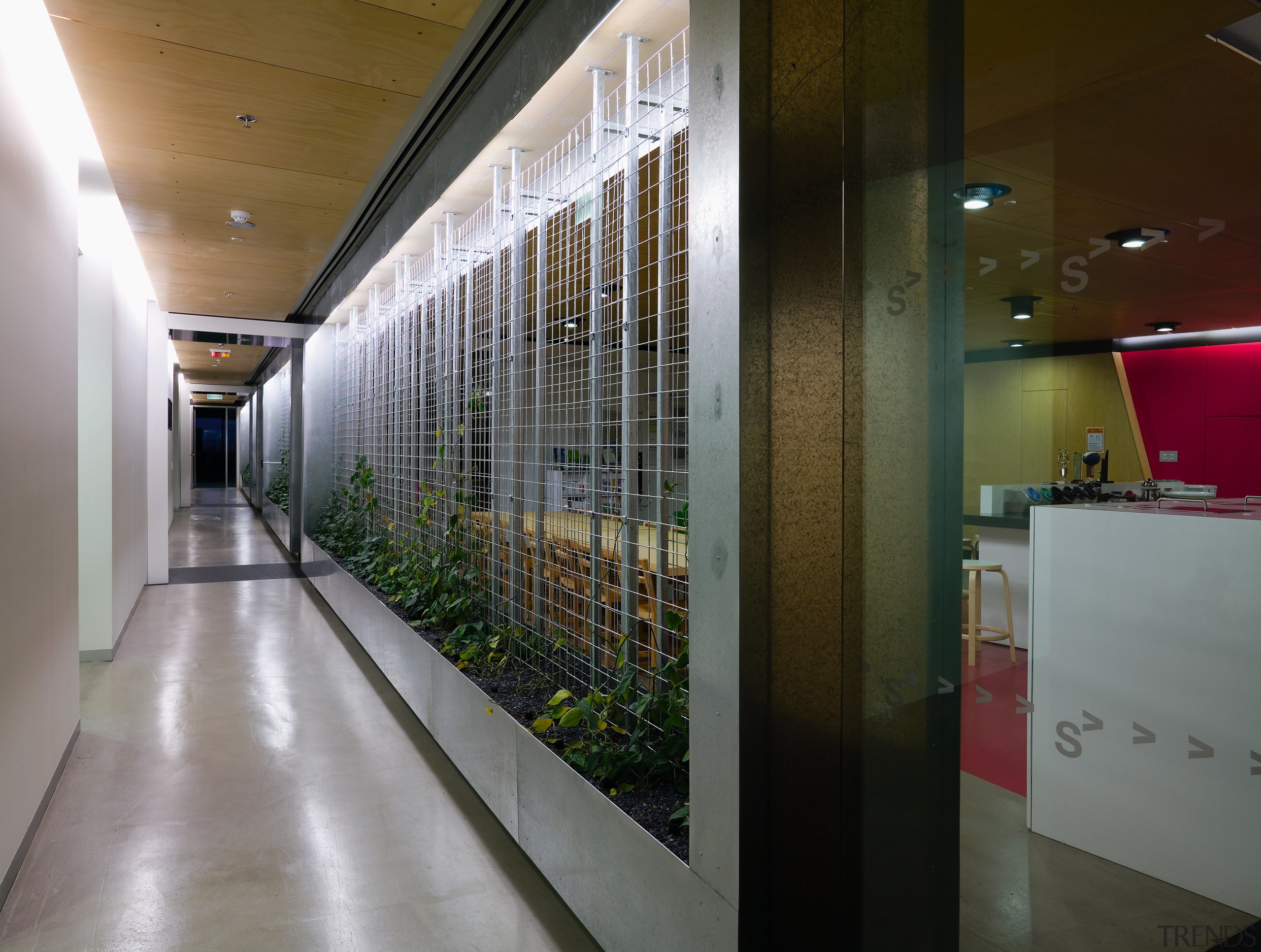 A view of this interior office fitout designed architecture, glass, interior design, lobby, gray, brown