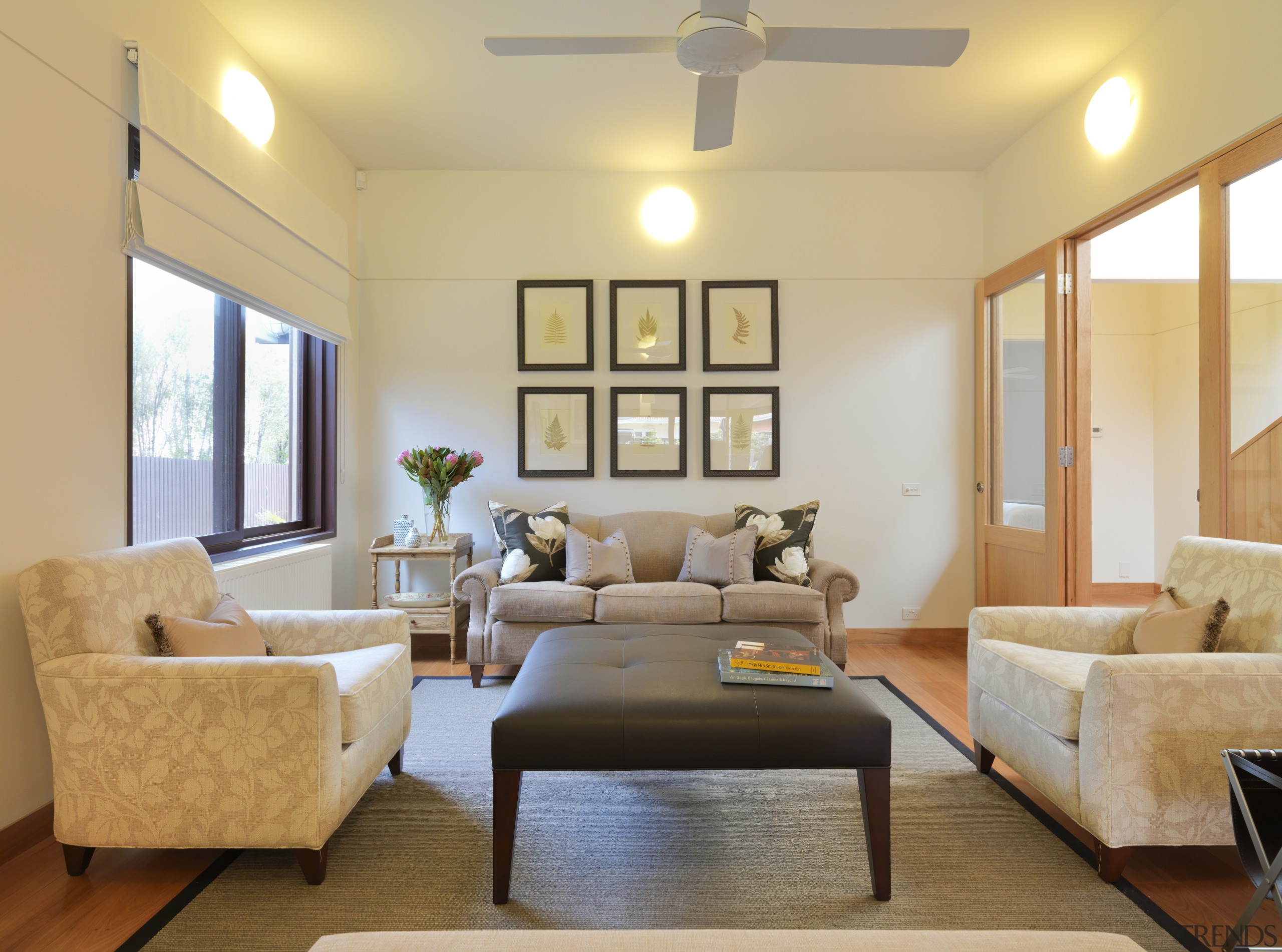 View of this contemporary remodeled lounge area - ceiling, home, interior design, living room, property, real estate, room, orange, gray