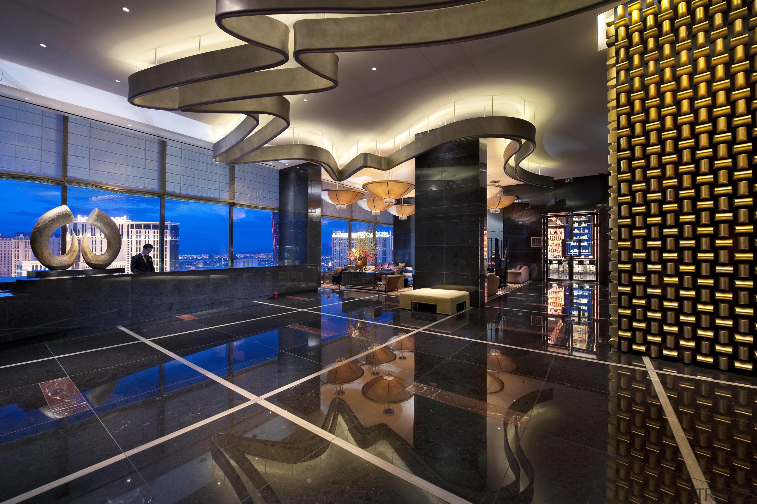 CityCenter, Las Vegas - CityCenter, Las Vegas - interior design, lobby, black