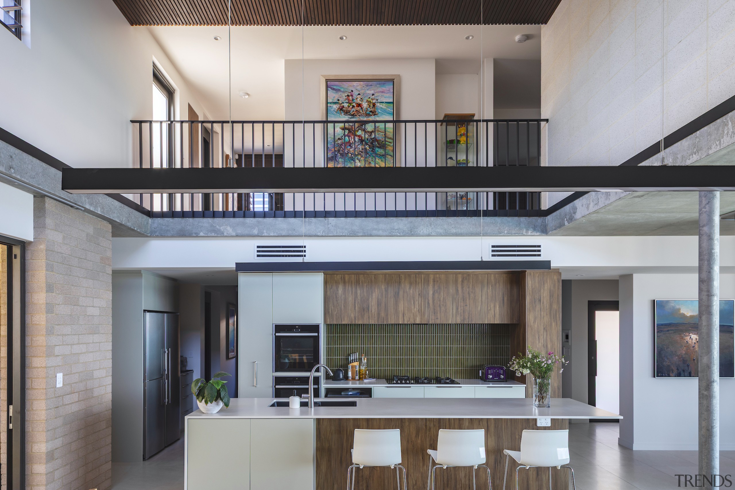 The kitchen and dining void are at the 